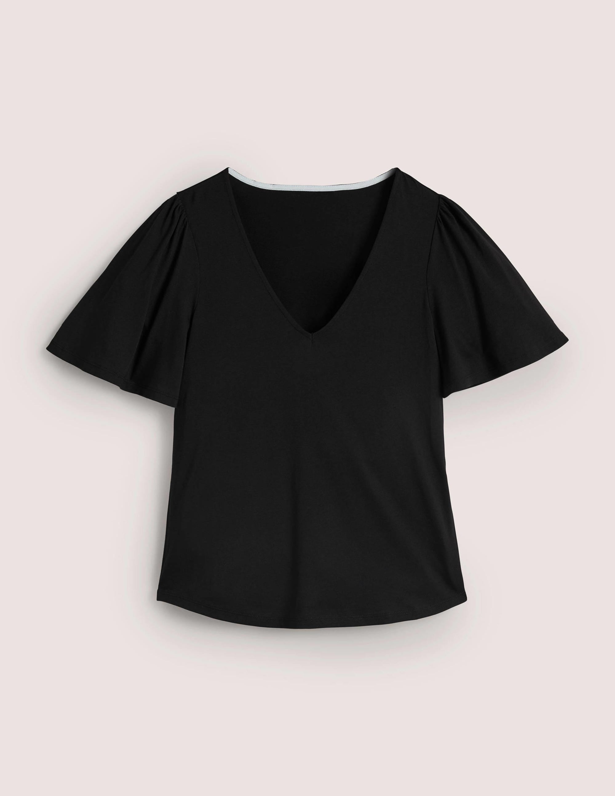 Supersoft Flutter Sleeve Top-Black - Image 6