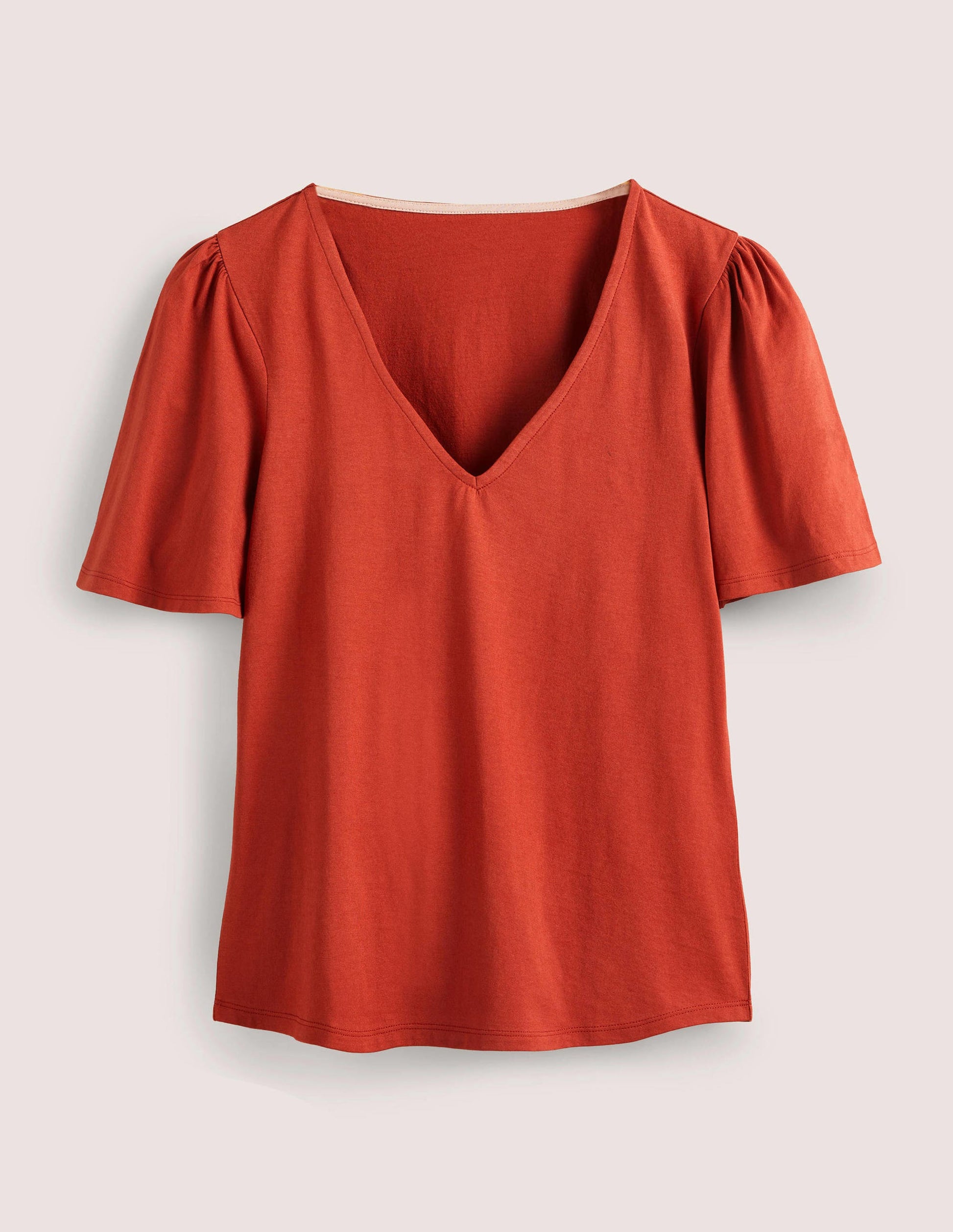 Supersoft Flutter Sleeve Top-Chilli Oil Red-5