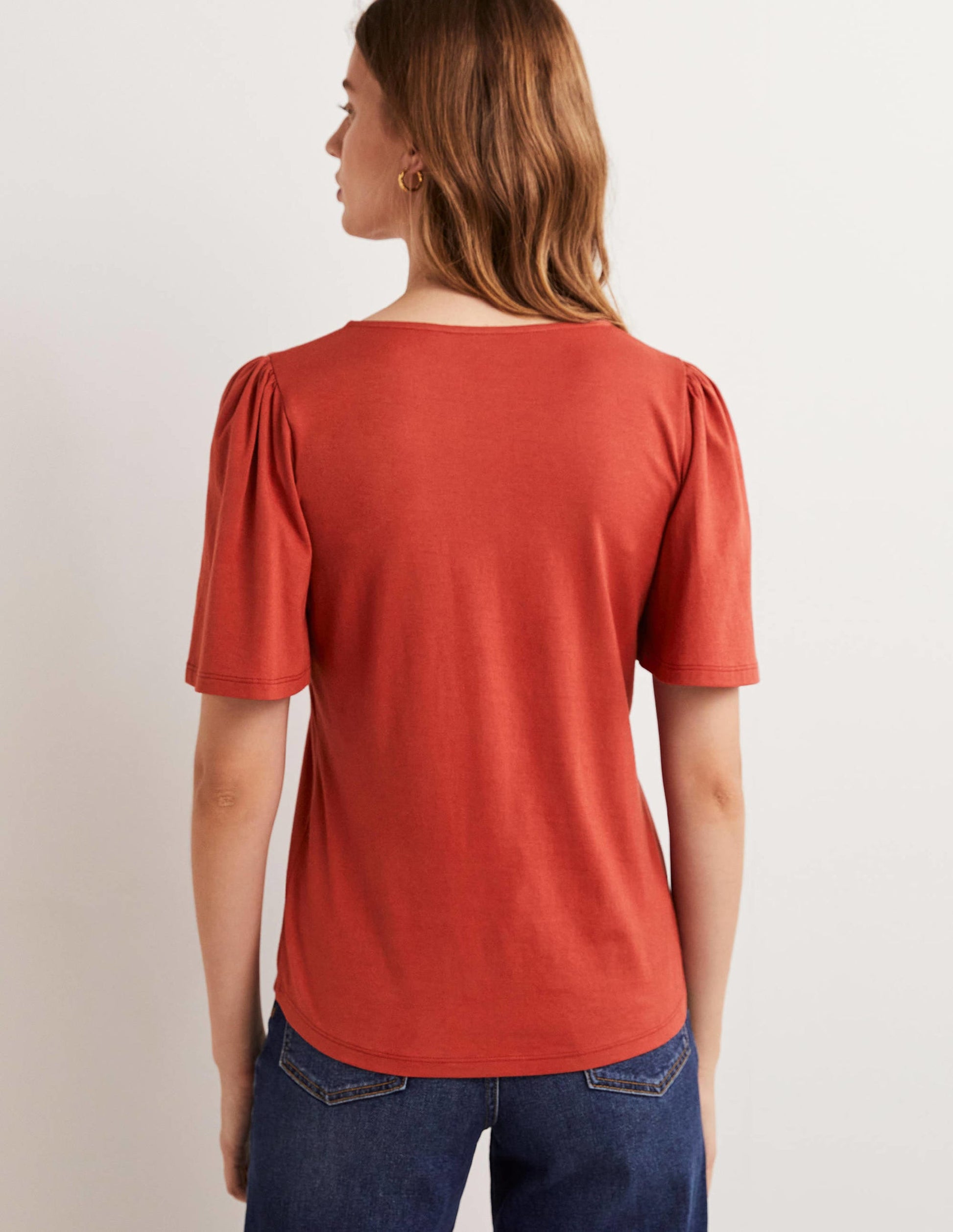 Supersoft Flutter Sleeve Top-Chilli Oil Red-3