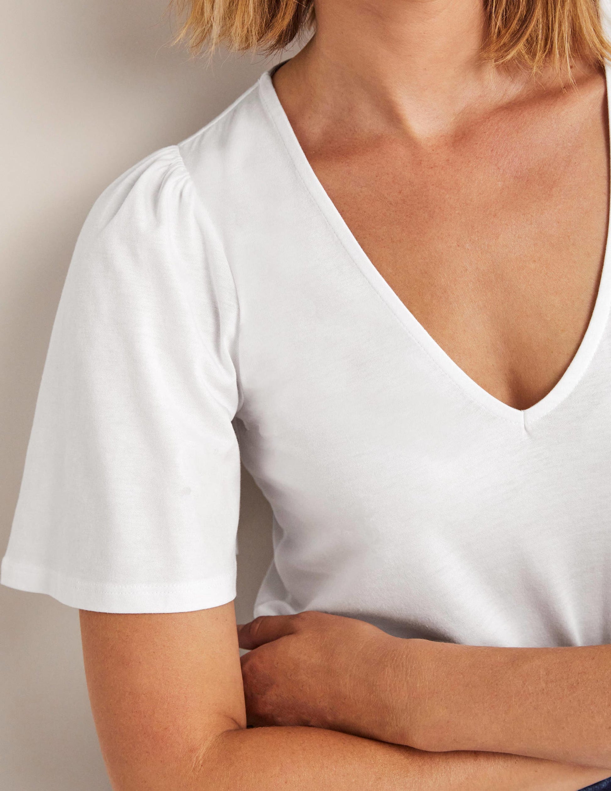 Supersoft Flutter Sleeve Top-White-2