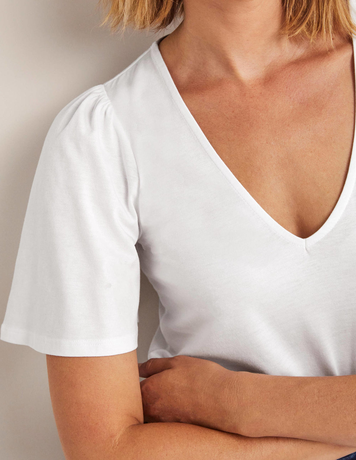 Supersoft Flutter Sleeve Top-White - Image 2