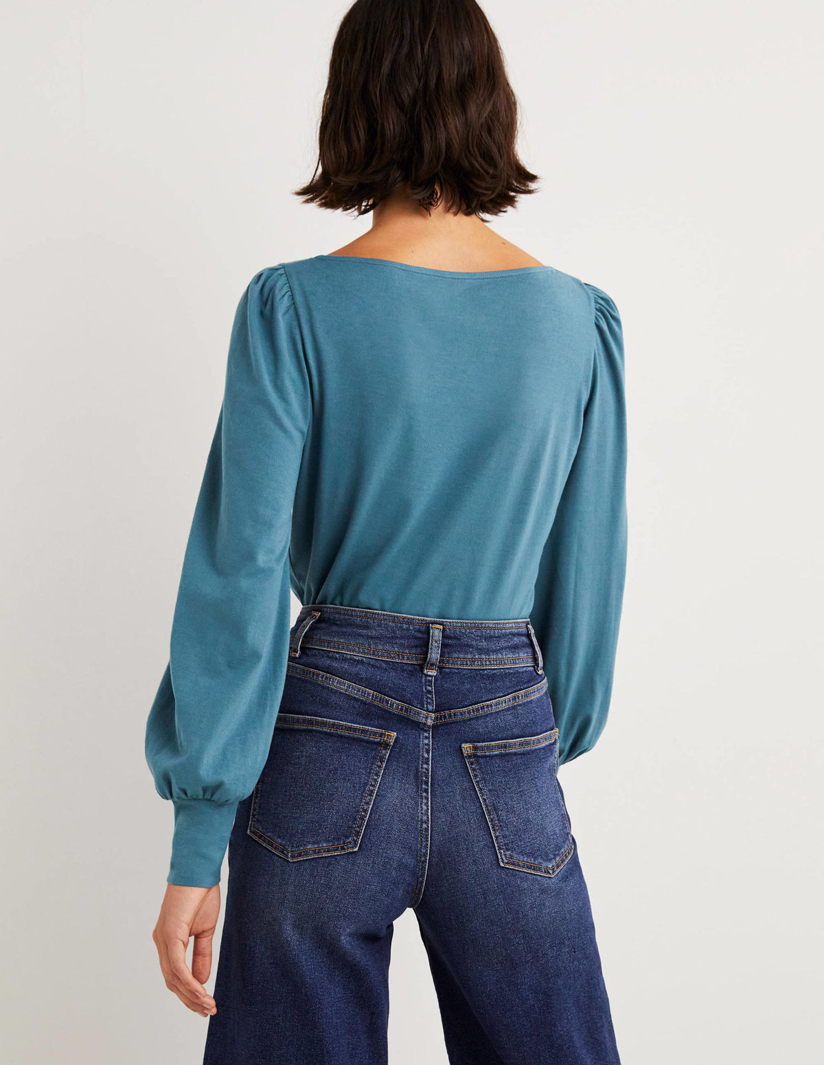 Supersoft Boat Neck Top-Corporal Blue-3