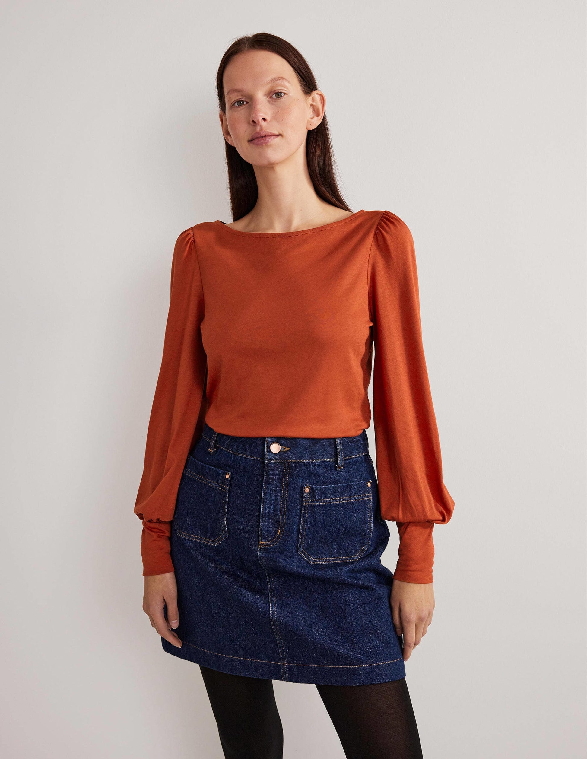 Supersoft Boat Neck Top-Chilli Oil Red-1