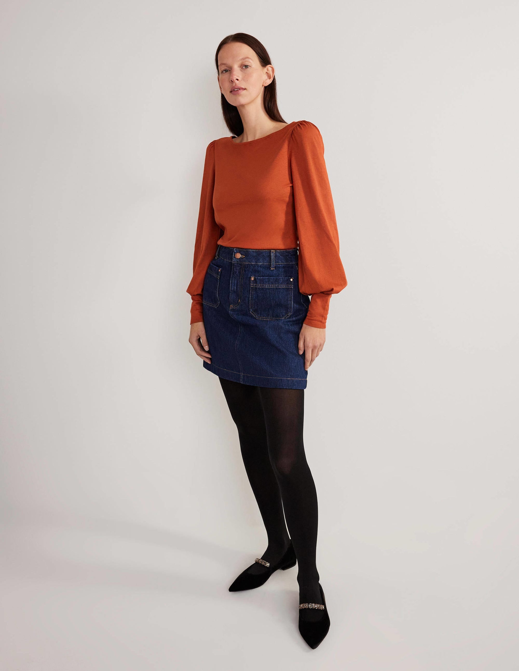 Supersoft Boat Neck Top-Chilli Oil Red - Image 4