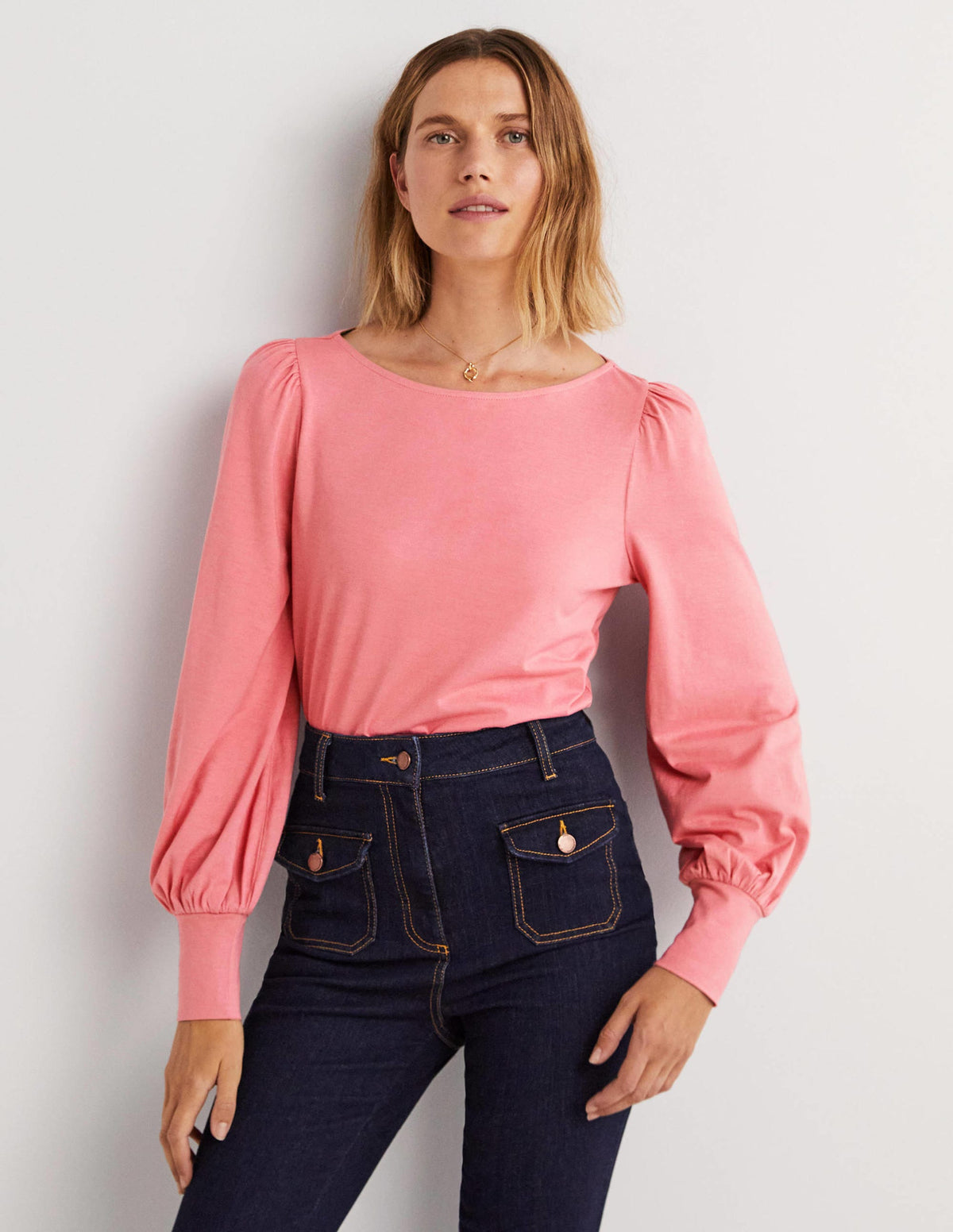 Supersoft Boat Neck Top-Wild Rose-1