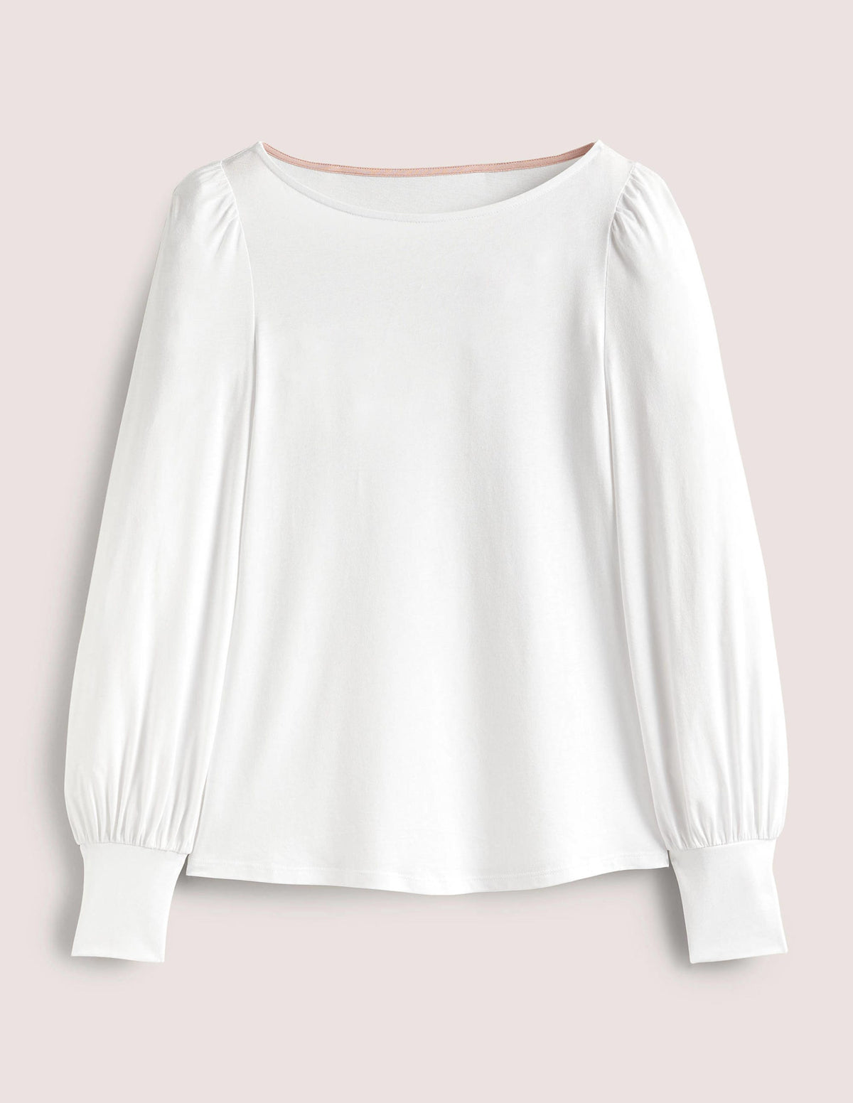Supersoft Boat Neck Top-White-5