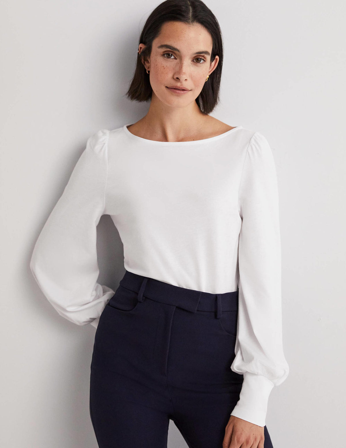 Supersoft Boat Neck Top-White - Image 1