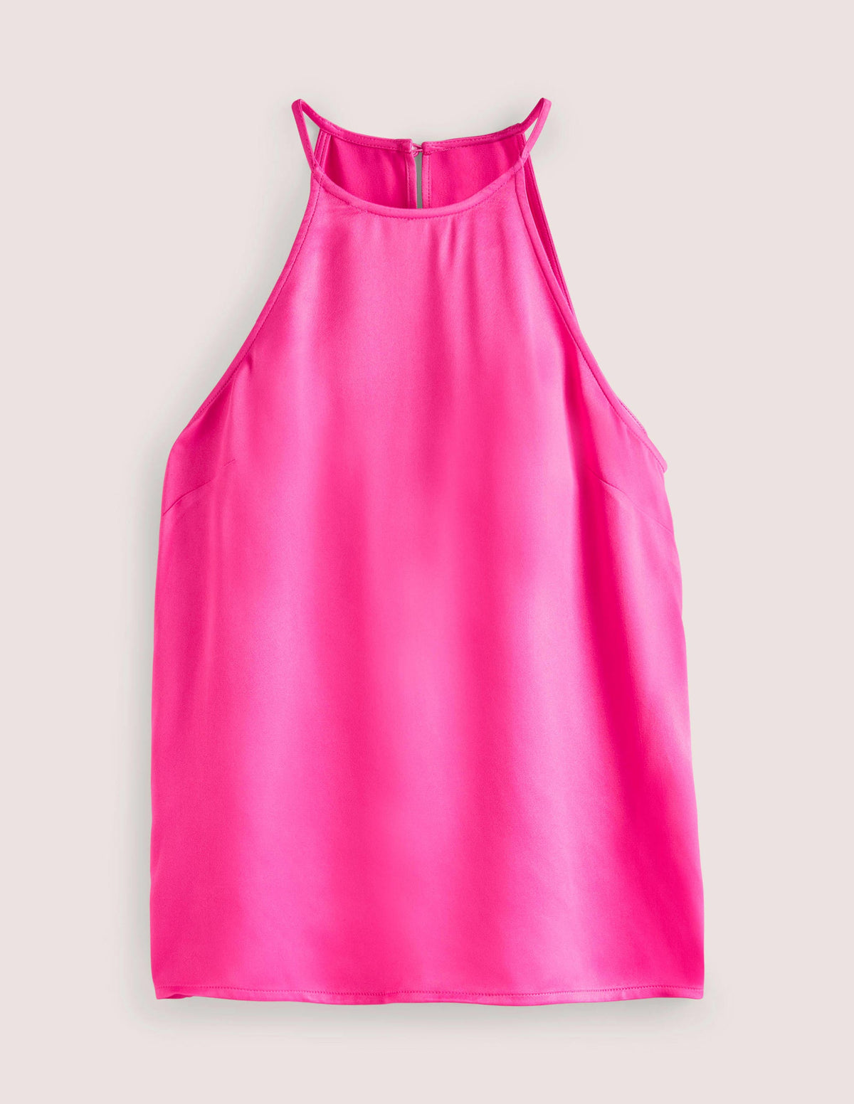 Strappy Halterneck Satin Top-Watermelon Pink - Image 6