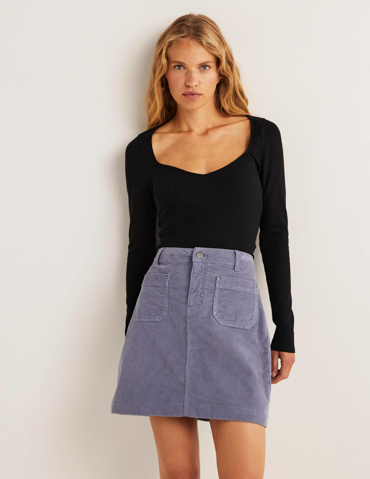 Soft Ribbed Sweetheart Top-Black - Image 4