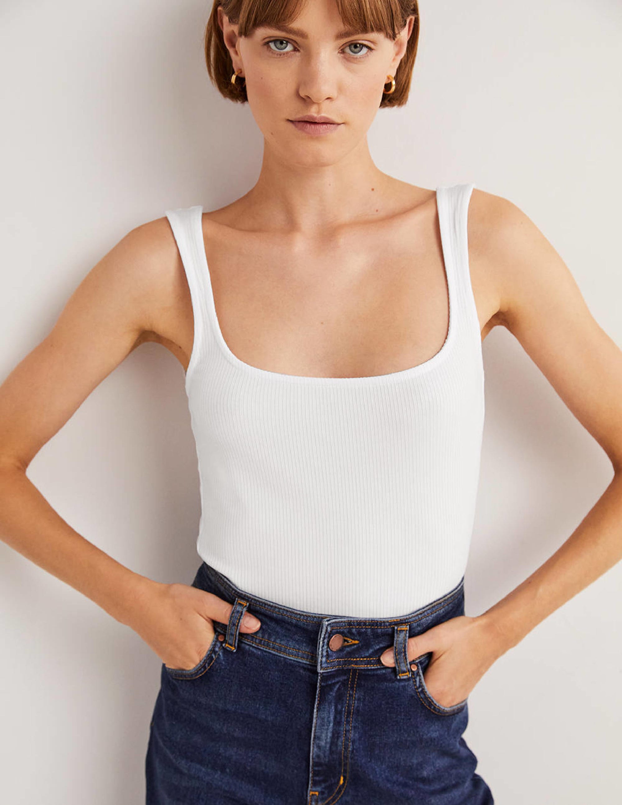Soft Ribbed Vest-White - Image 1