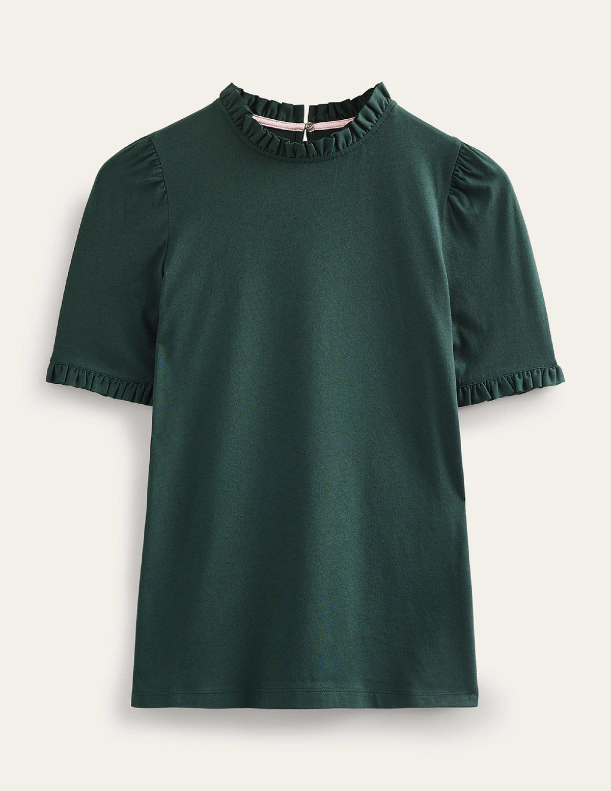 Supersoft Frill Detail T-shirt-Chatsworth Green - Image 5