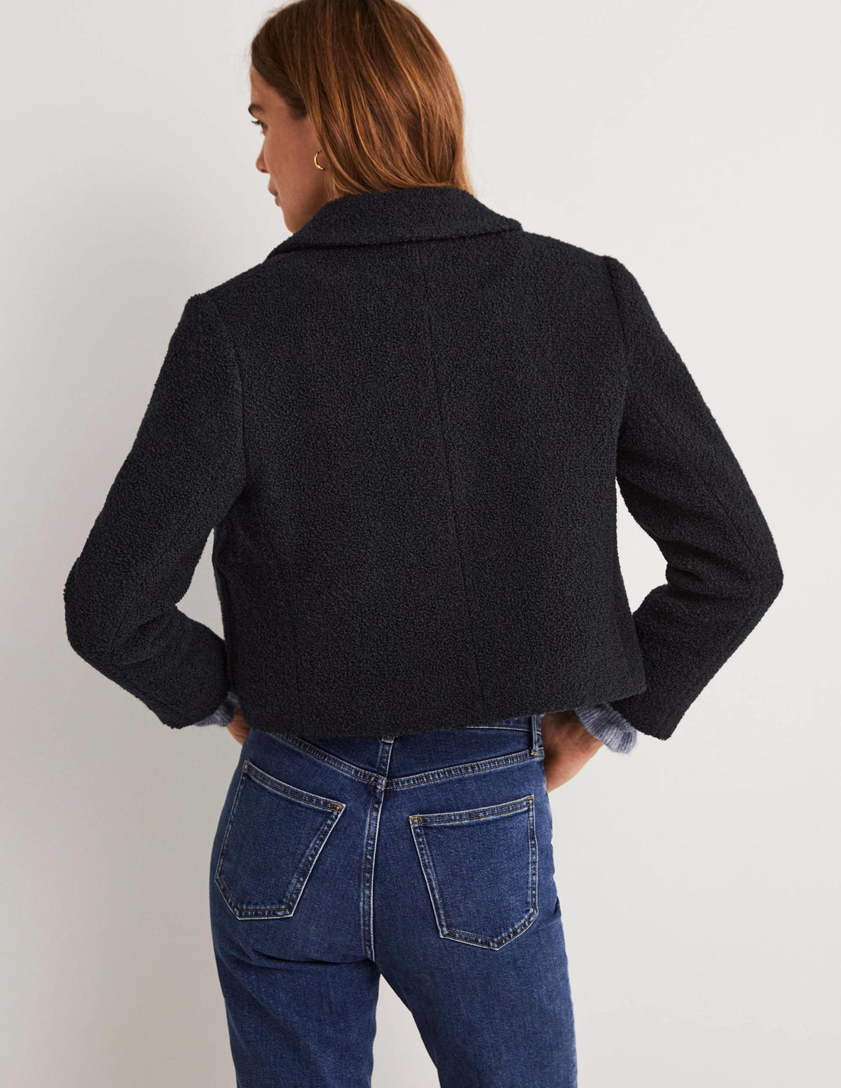Rye Cropped Jacket-Navy - Image 3