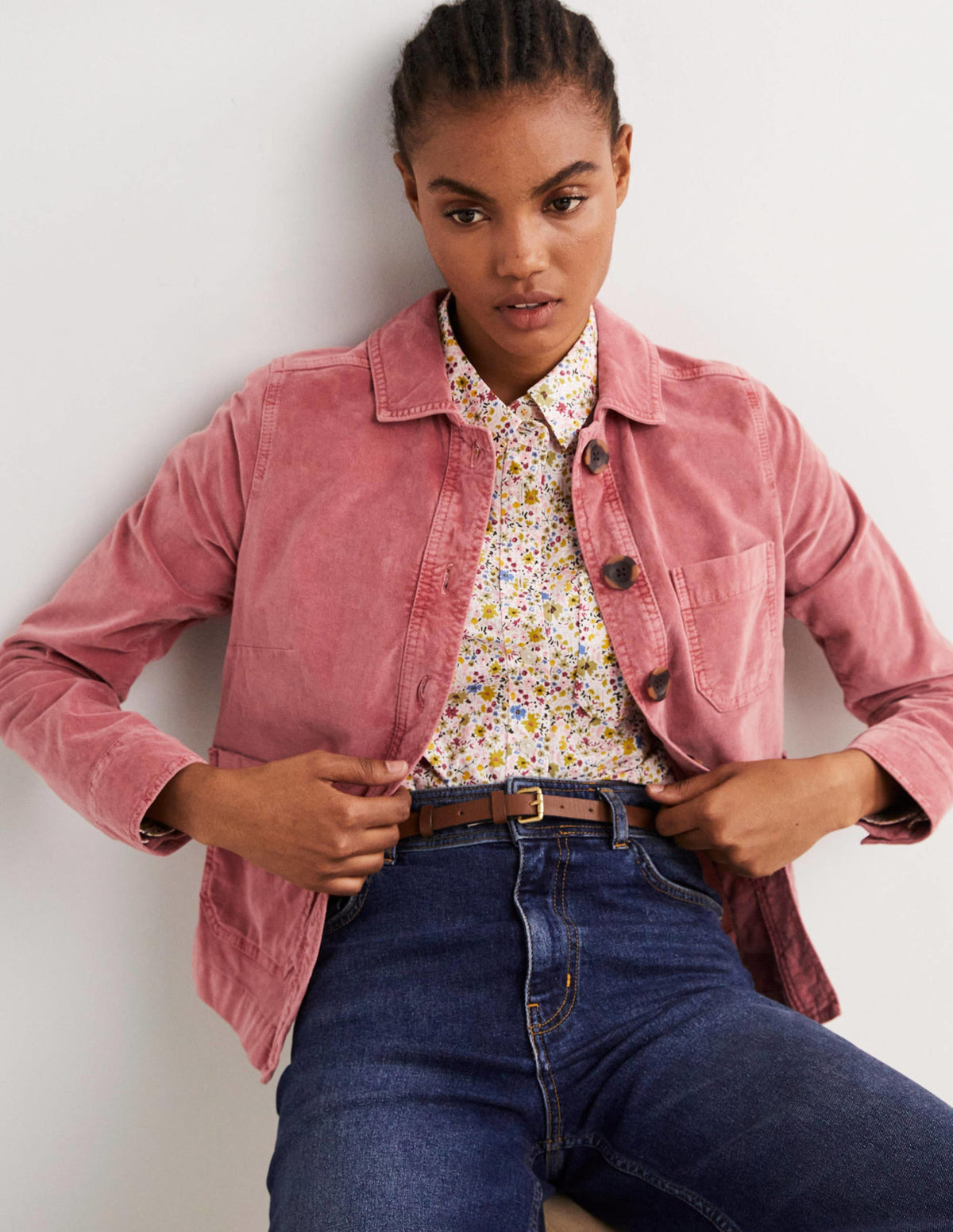 Velvet Chore Jacket-Dusty Red Velvet-4