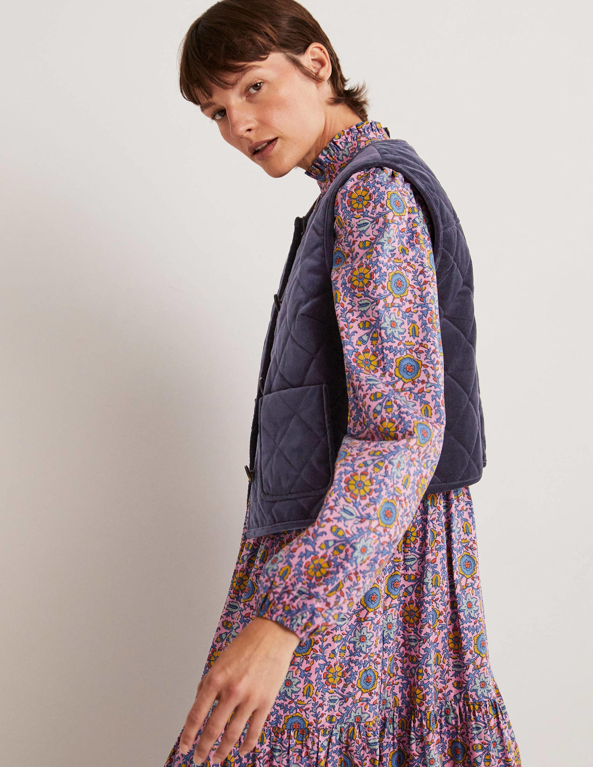 Quilted Vest-Navy-4
