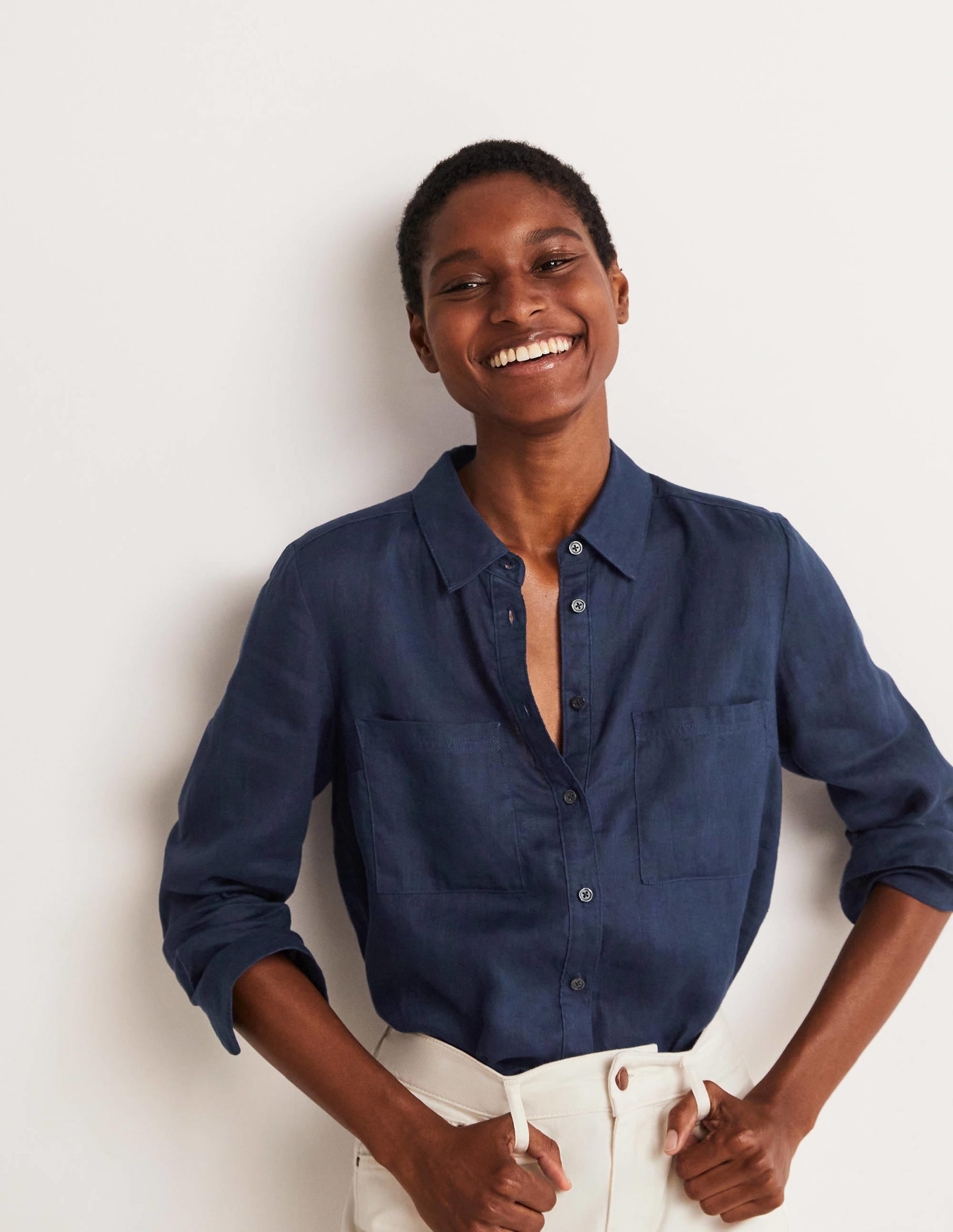 Linen Shirt-Navy - Image 6