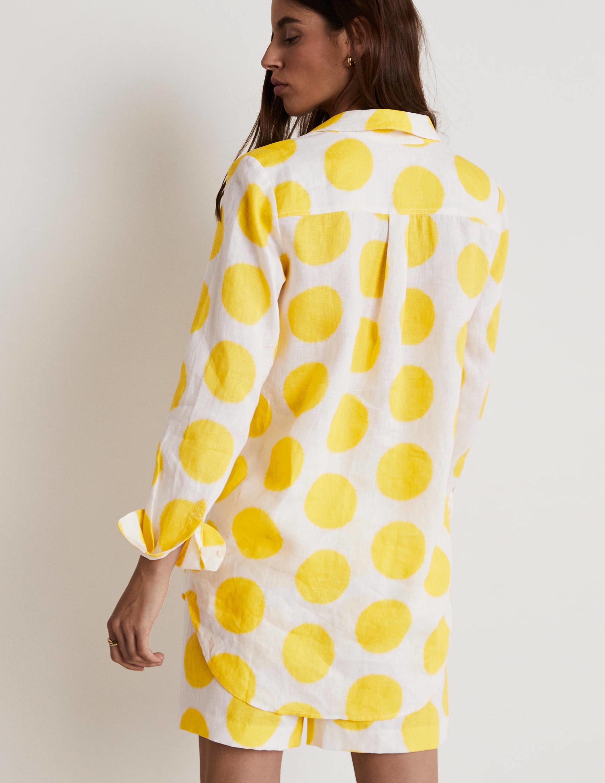 Linen Shirt-Lemon Fizz, Ikat Spot - Image 9