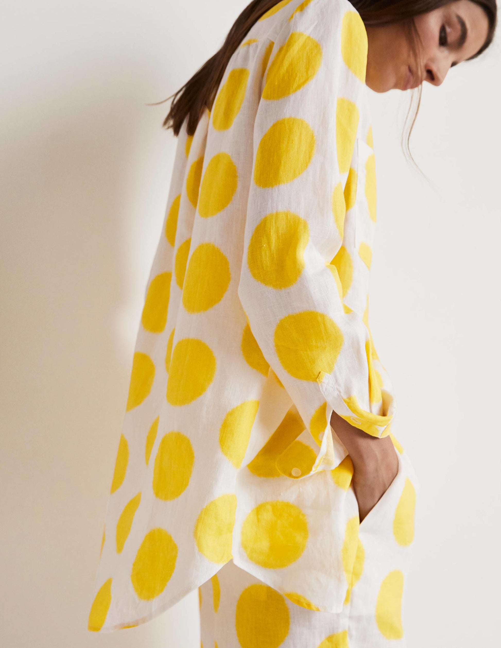 Linen Shirt-Lemon Fizz, Ikat Spot-10