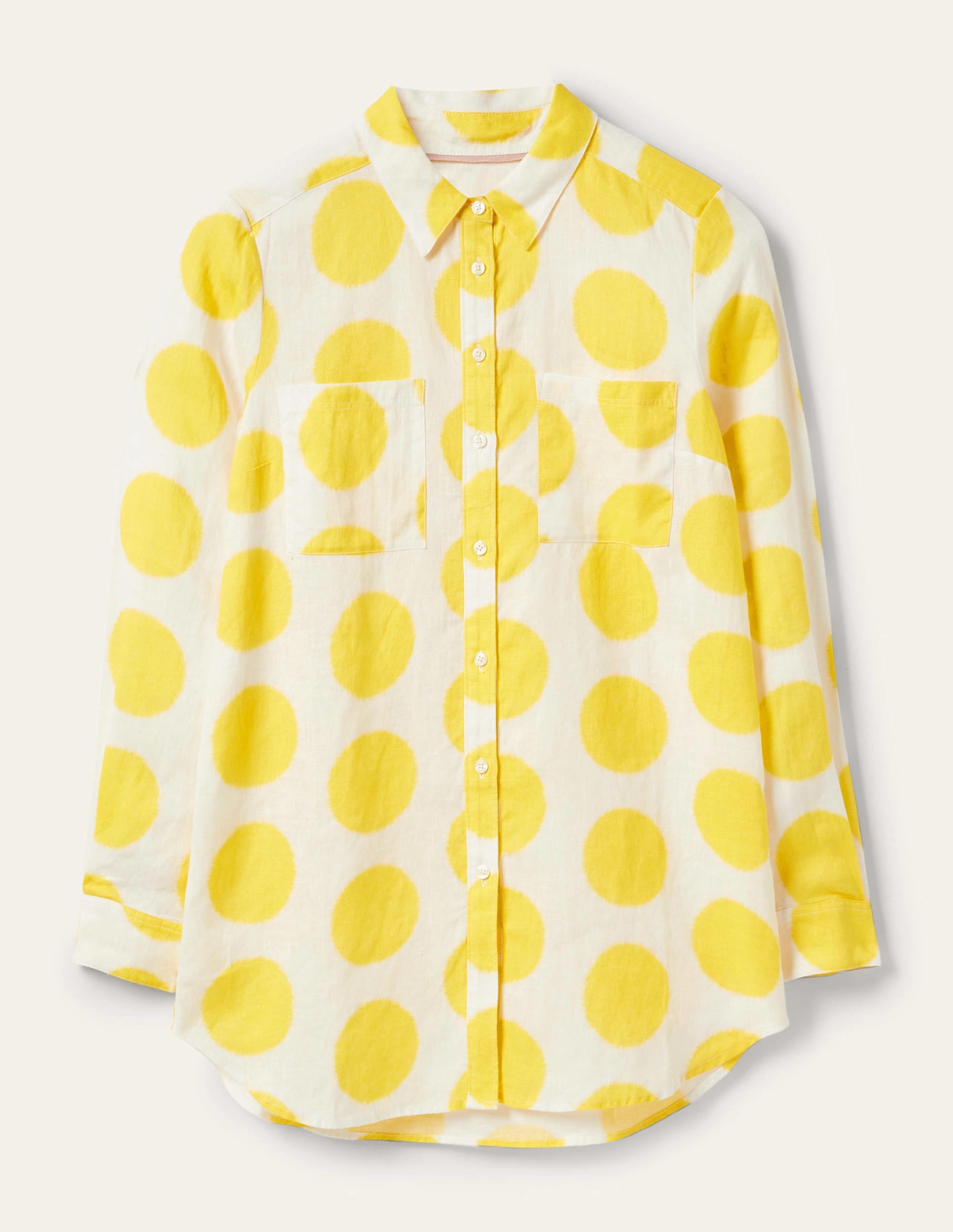 Linen Shirt-Lemon Fizz, Ikat Spot - Image 12