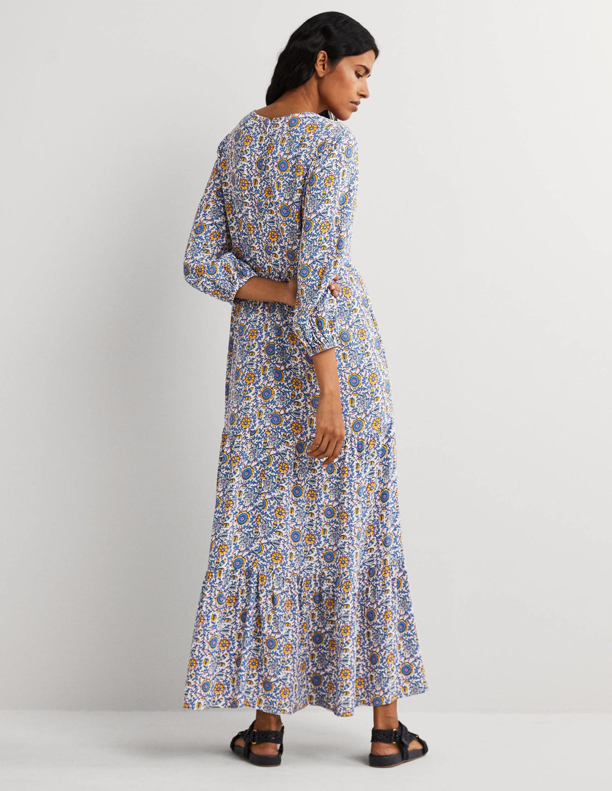 Blouson Sleeve Maxi Dress-Ivory, Enchanting Twig-3