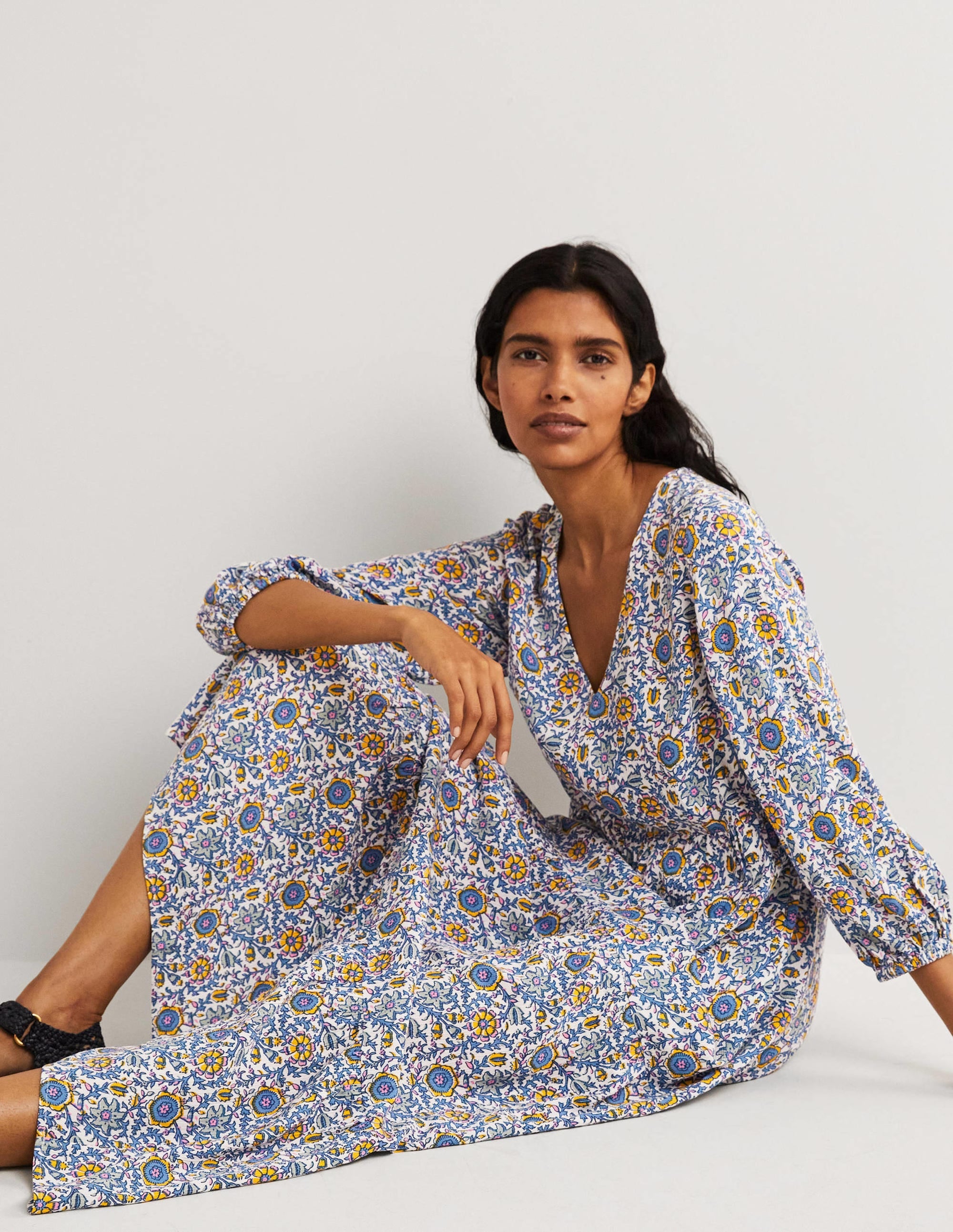 Blouson Sleeve Maxi Dress-Ivory, Enchanting Twig - Image 5