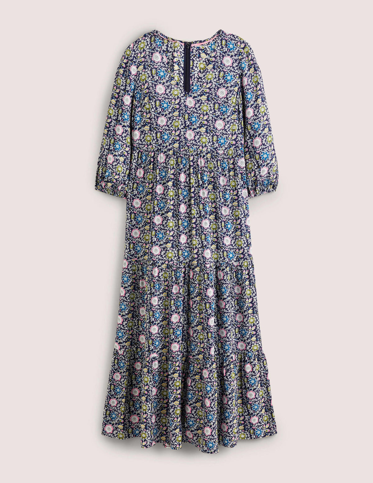 Blouson Sleeve Maxi Dress-Navy, Enchanting Twig - Image 6