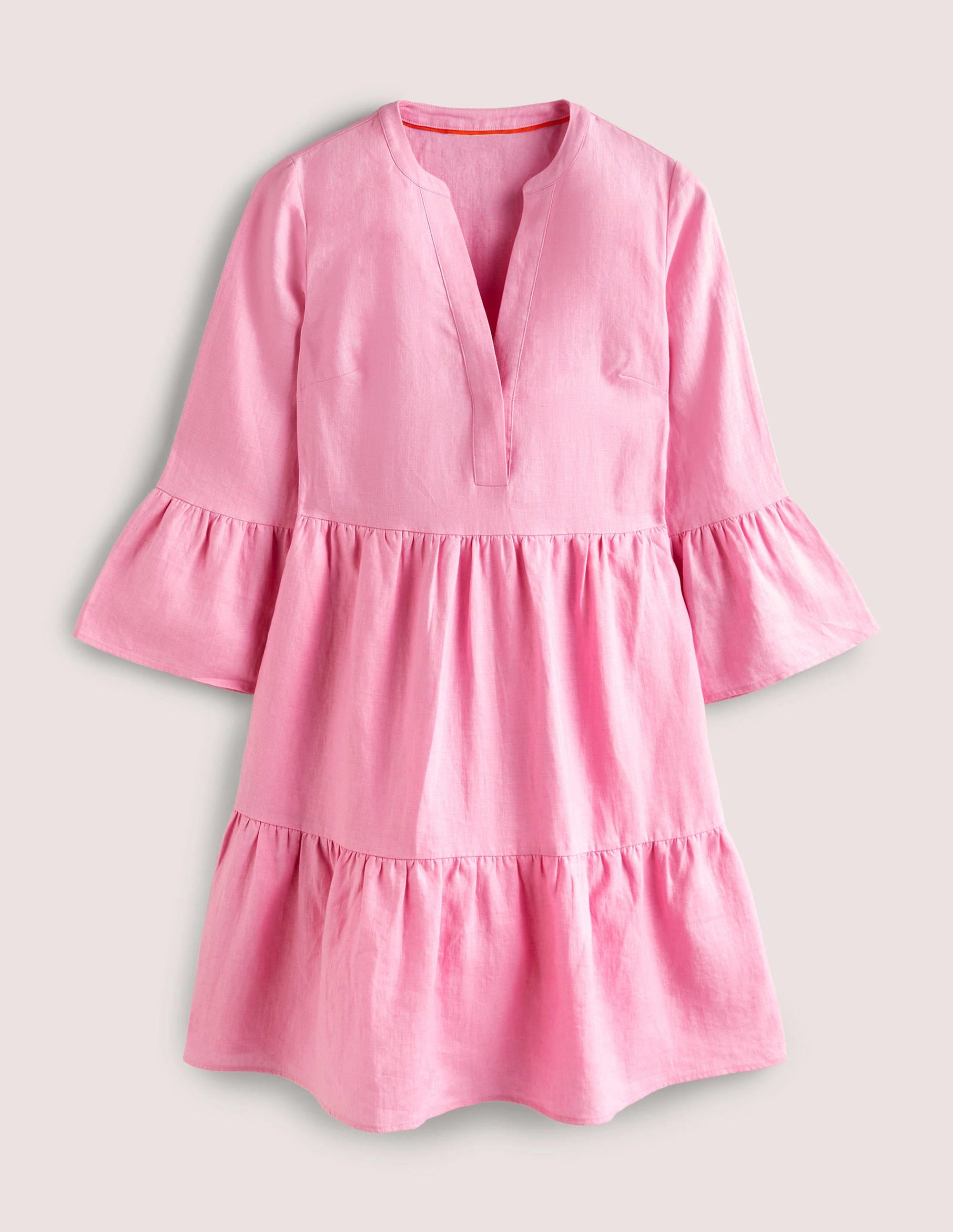 Relaxed Linen Tiered Dress-Cherry Blossom - Image 6