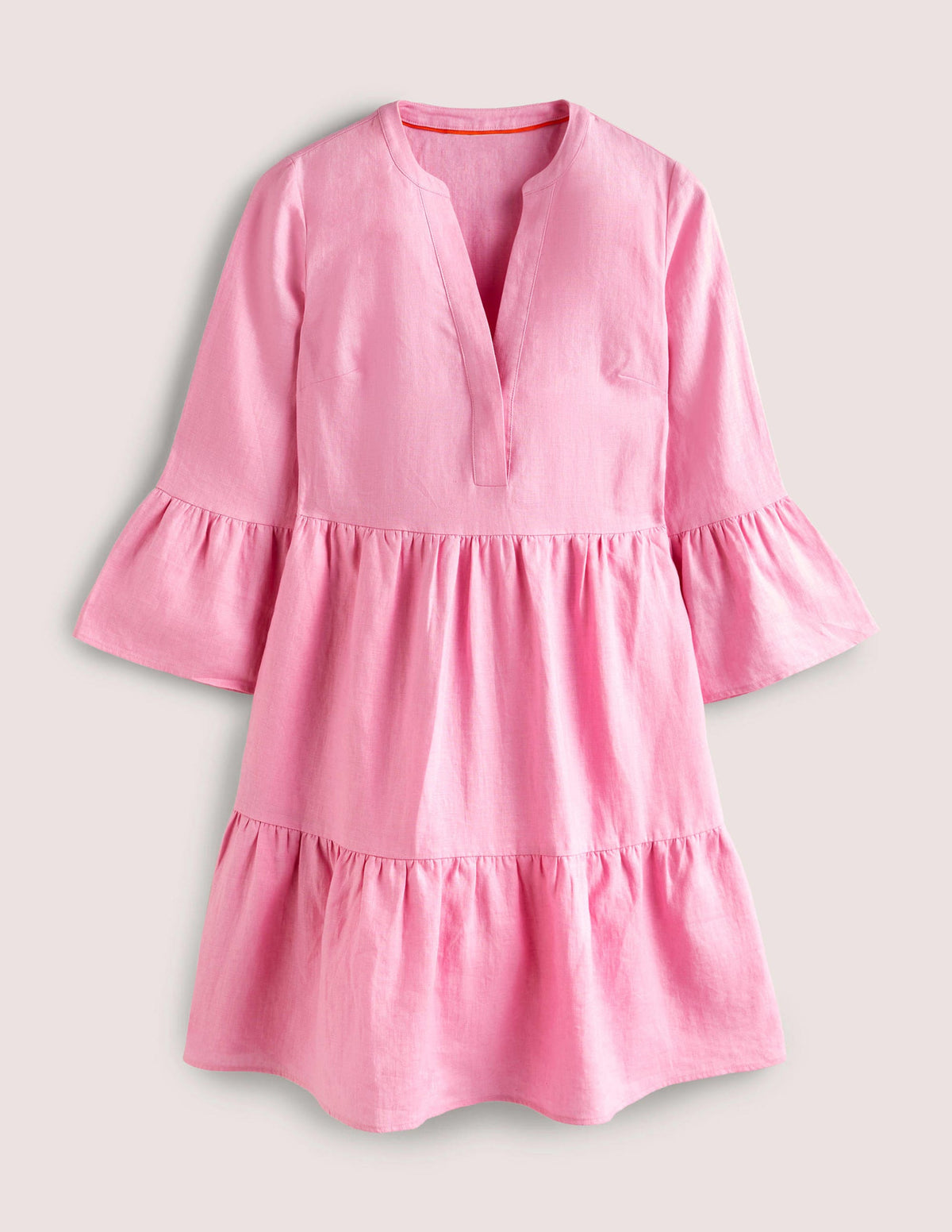 Relaxed Linen Tiered Dress-Cherry Blossom - Image 7