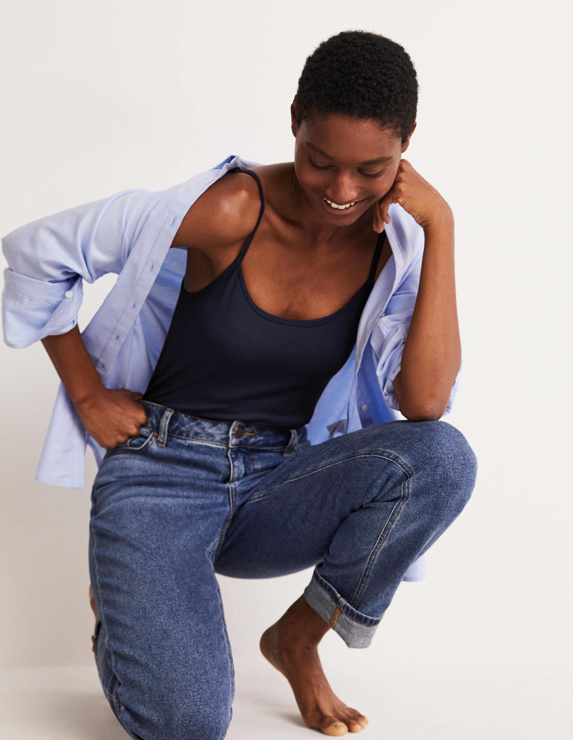 Plain Cami Top-Navy - Image 9