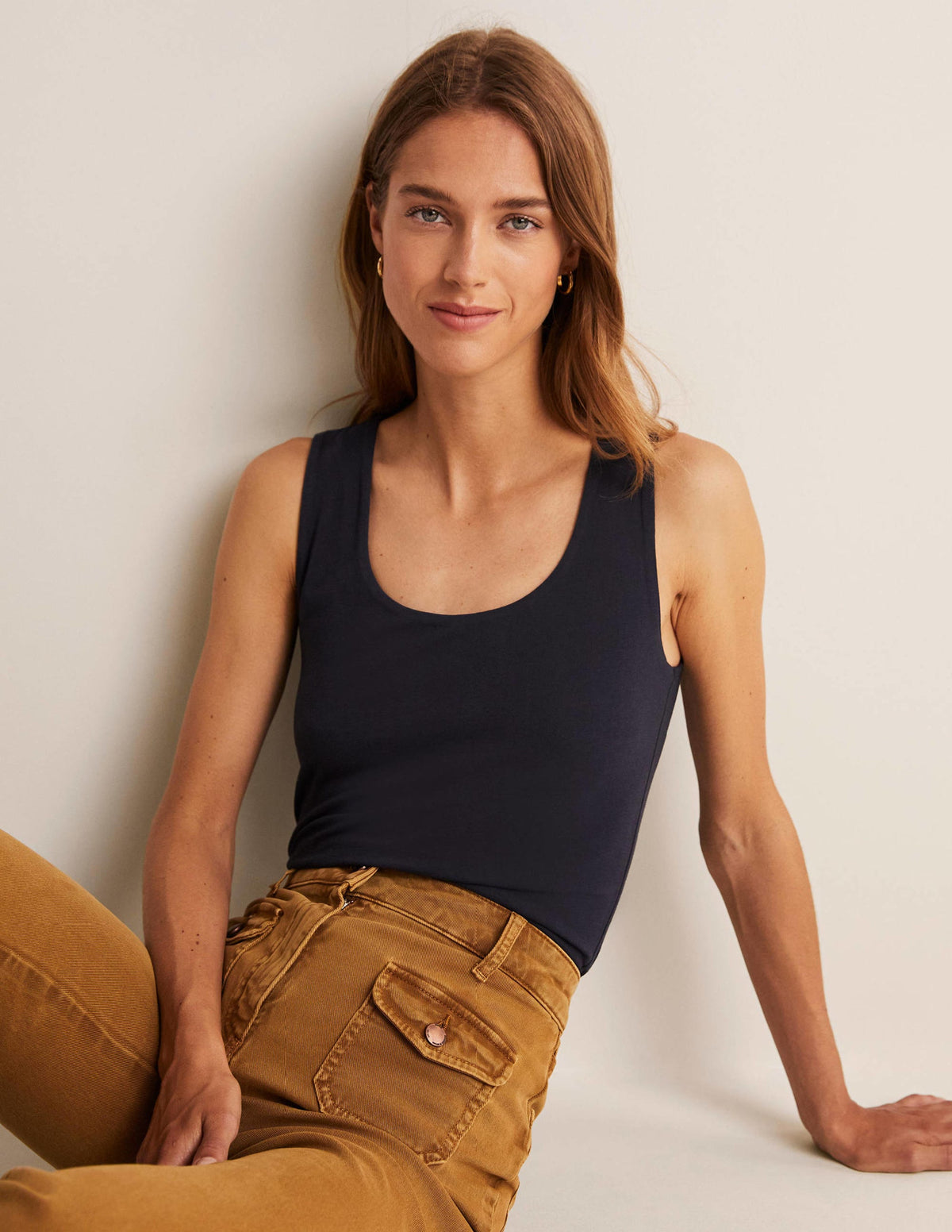 Double Layer Front Vest-Navy-1