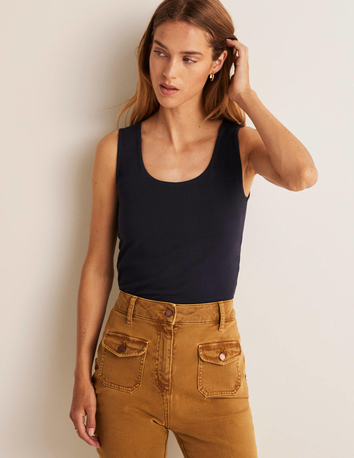 Double Layer Front Vest-Navy-4