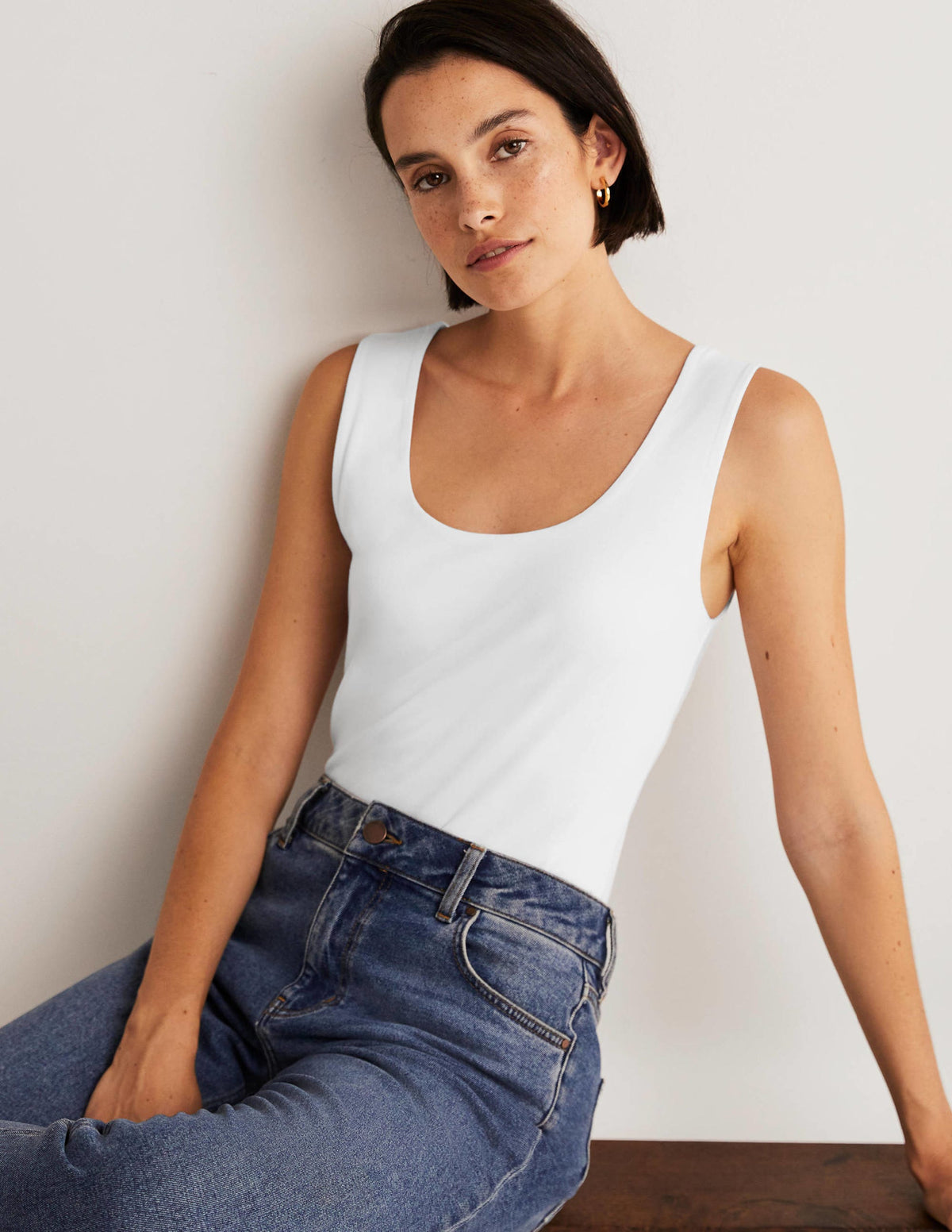 Double Layer Front Vest-White-4