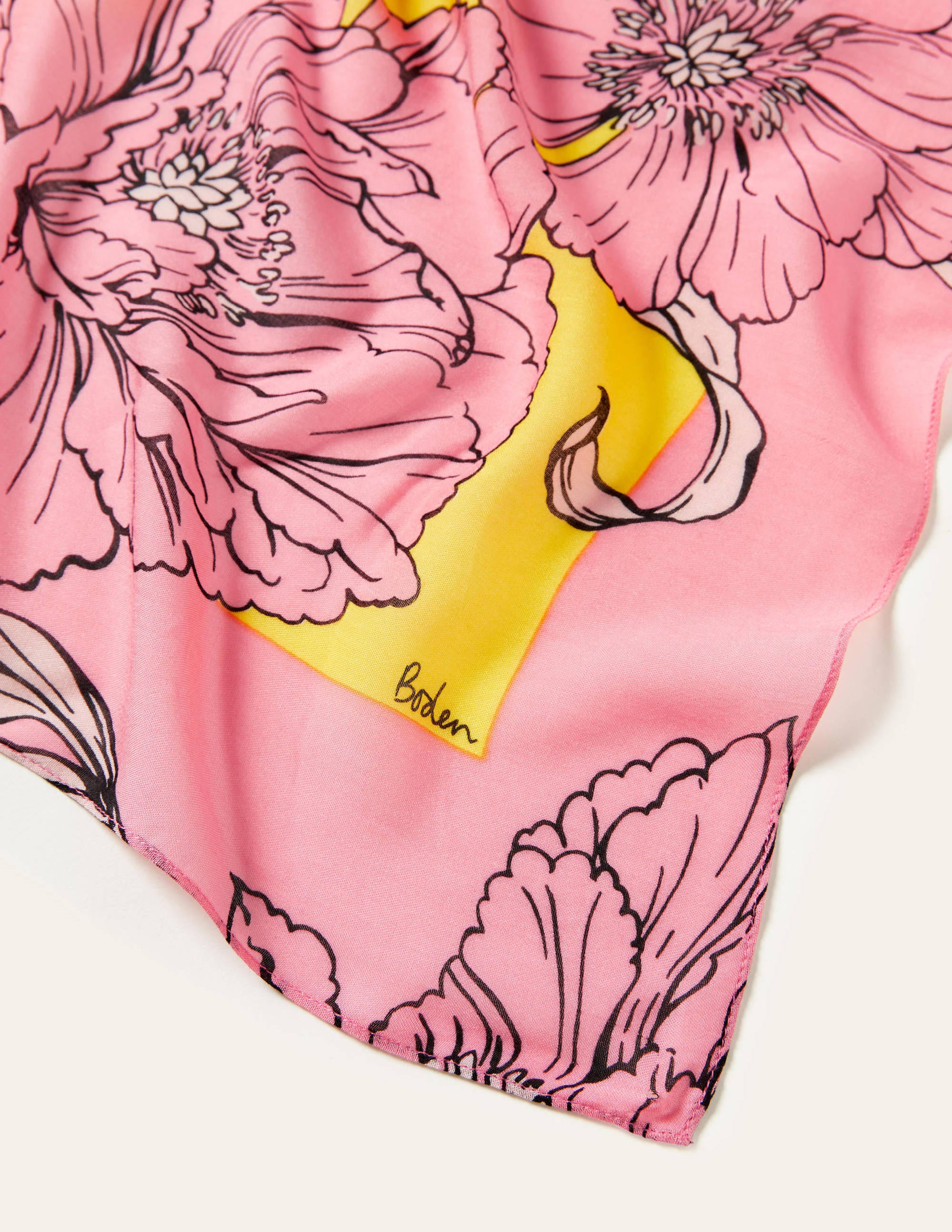 Printed Modal Scarf-Lemon Fizz, Peony Bloom - Image 2