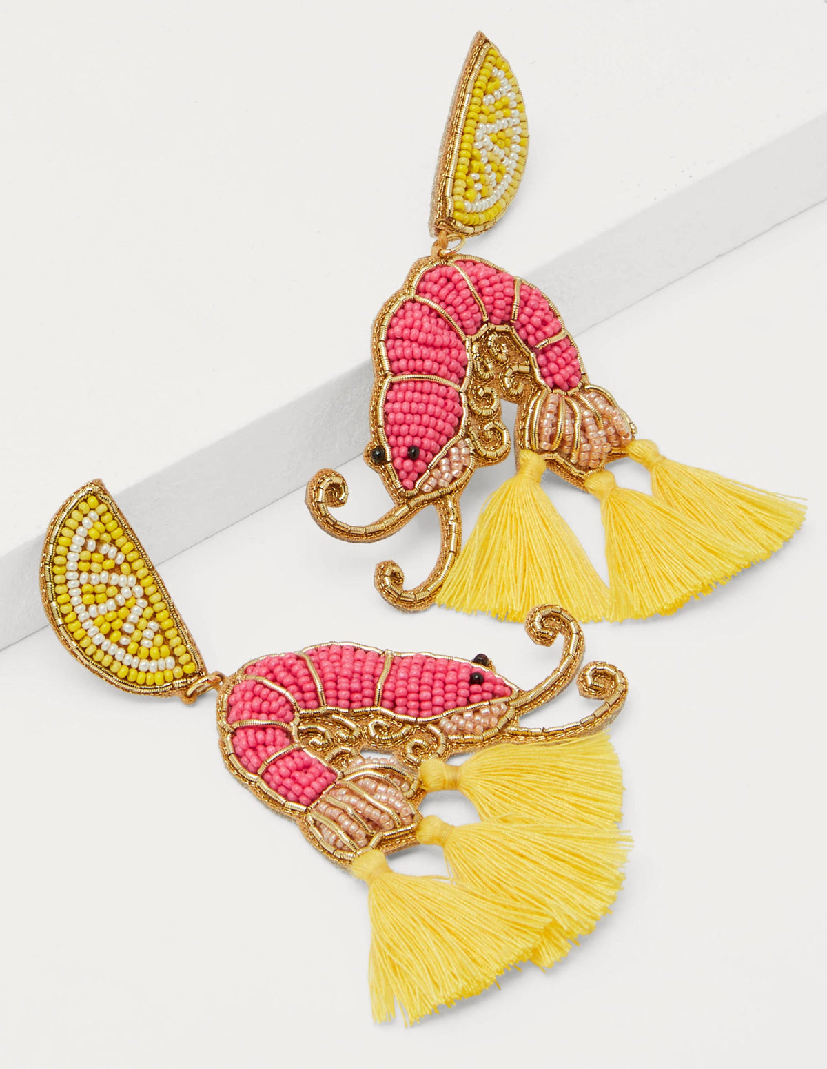 Beaded Earrings-Prawn - Image 1
