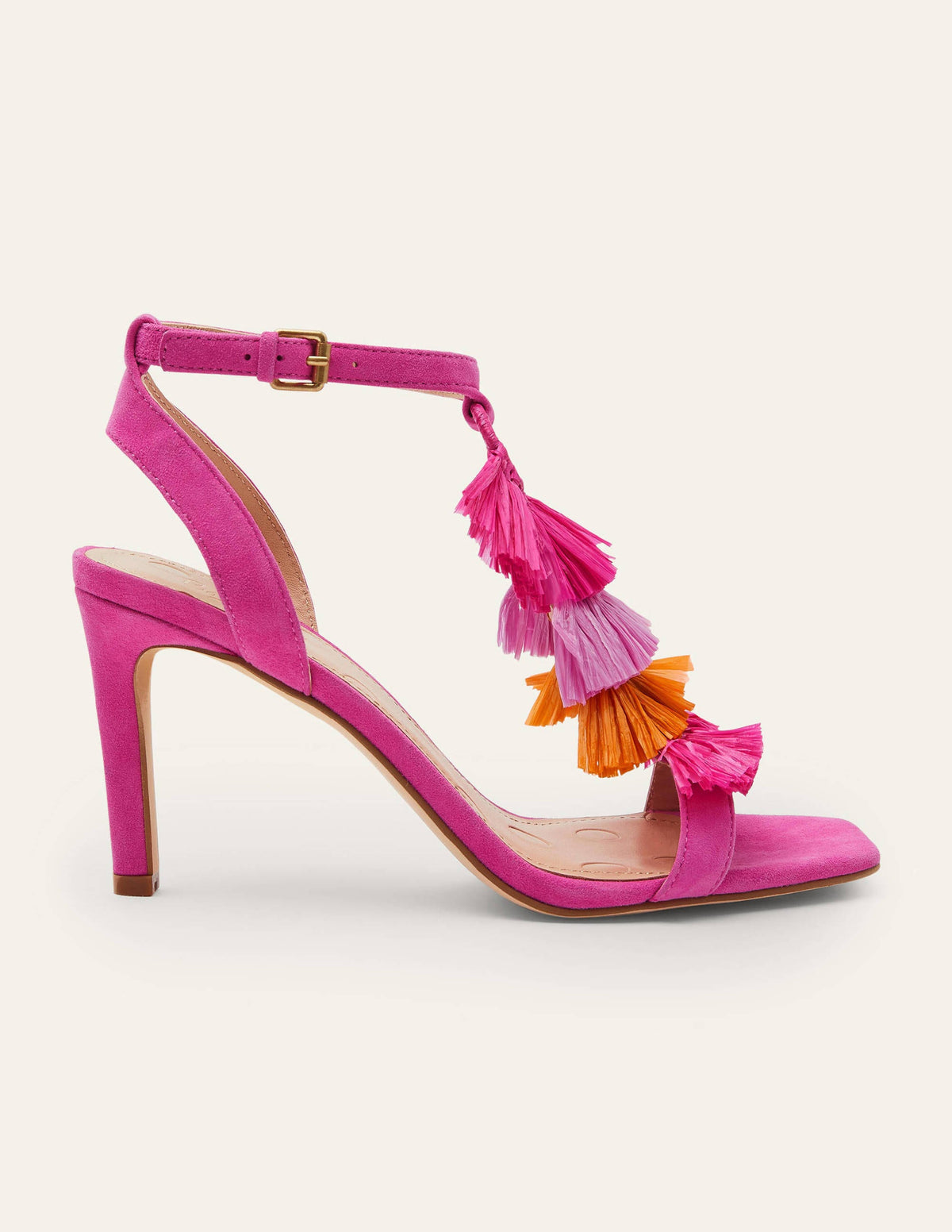 Sarah Fringe Heeled Sandals-Pop Pansy - Image 2