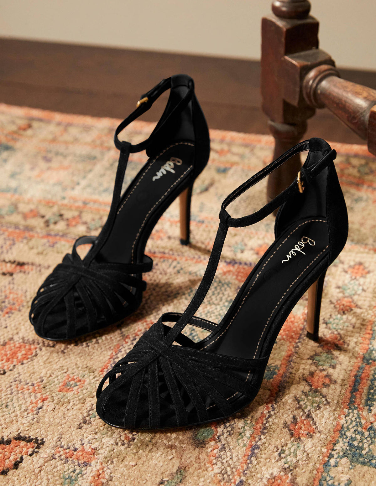 Tess Cage Heel Sandals-Black - Image 4