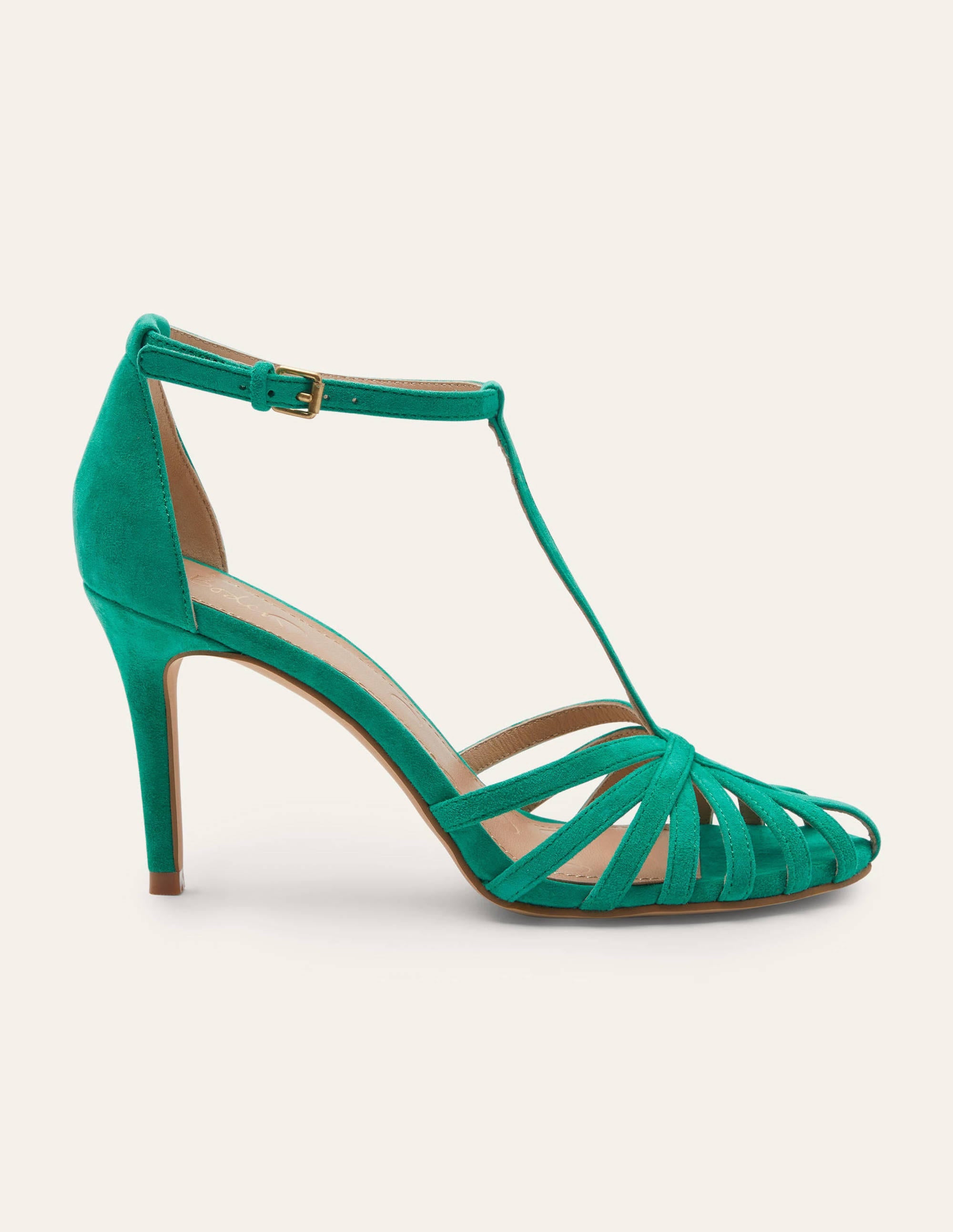 Tess Cage Heel Sandals-Emerald Green - Image 2
