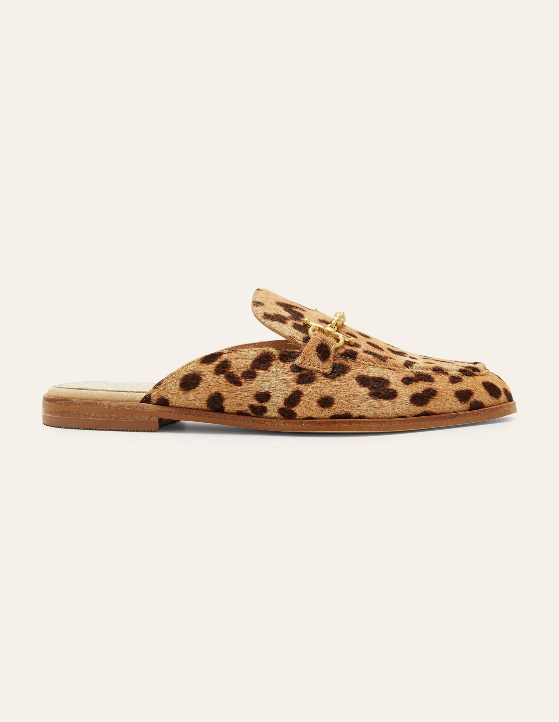 Snaffle Detail Backless Loafer-Leopard-2
