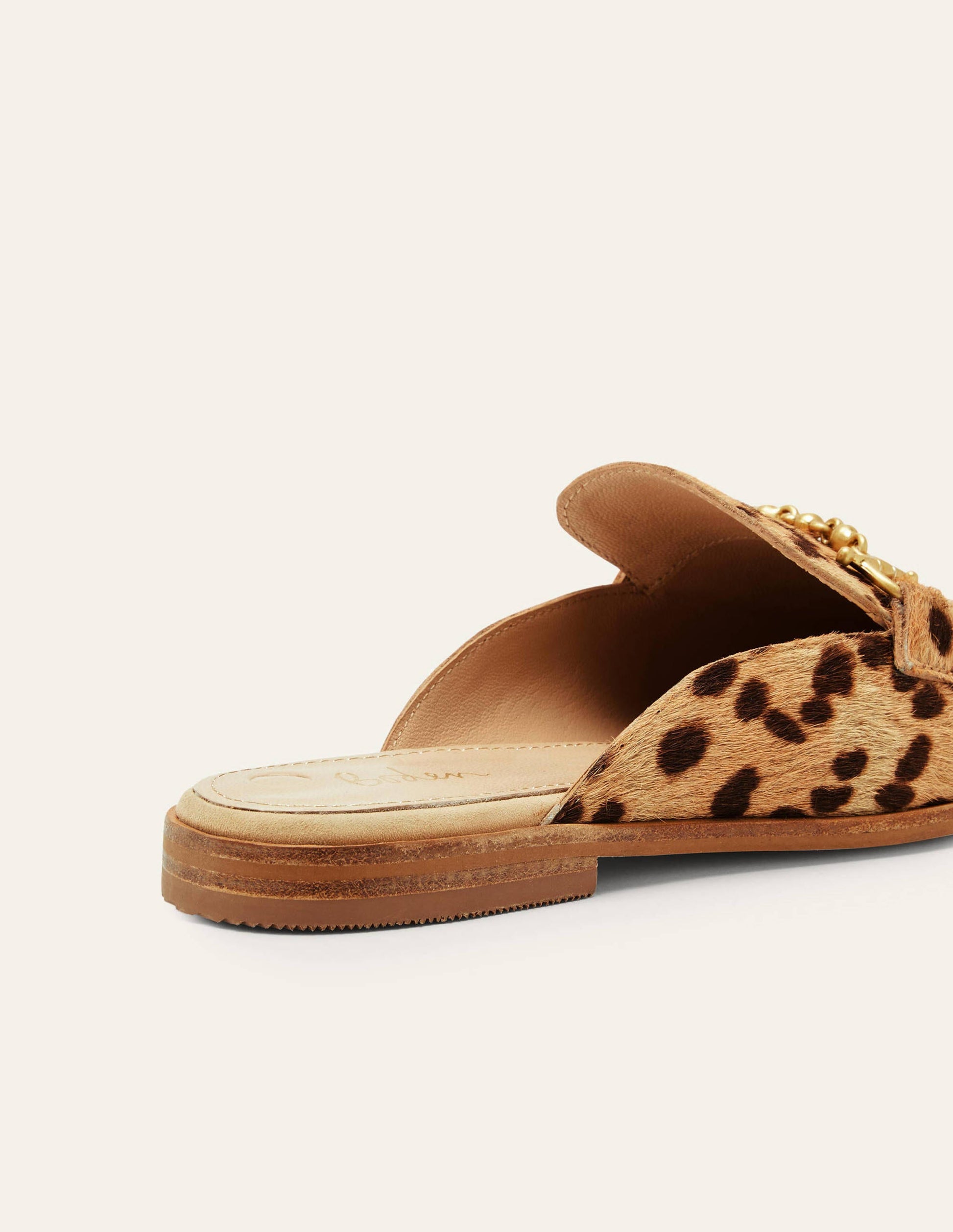 Snaffle Detail Backless Loafer-Leopard-3