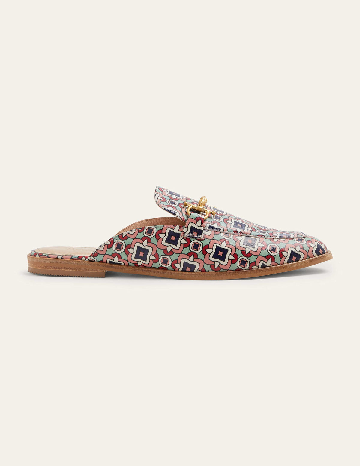 Snaffle Detail Backless Loafer-Print Geo - Image 1