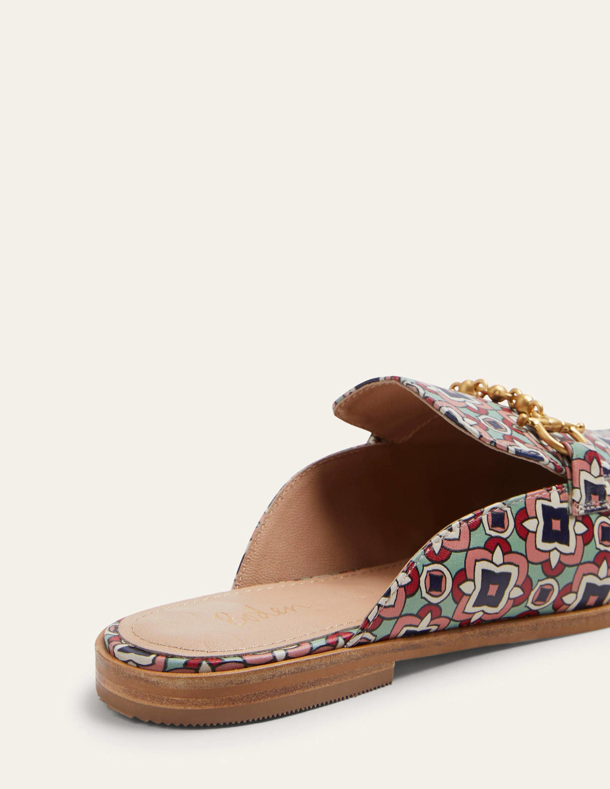 Snaffle Detail Backless Loafer-Print Geo-2