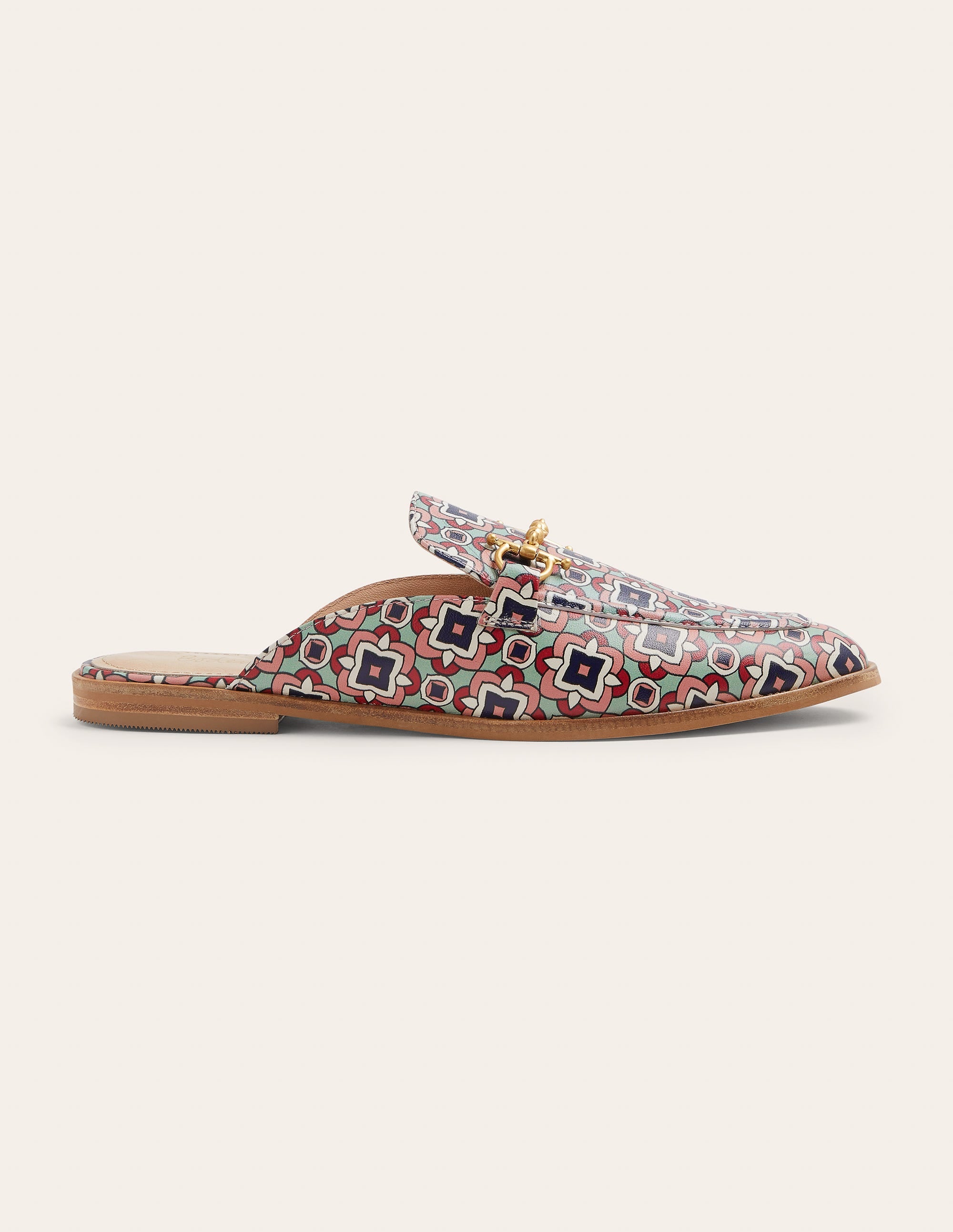 Snaffle Detail Backless Loafer-Print Geo - Image 4