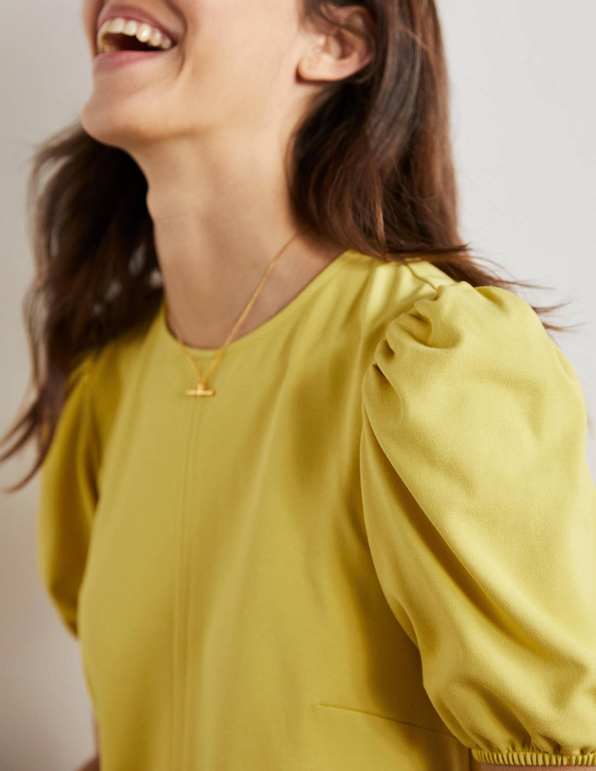 Seam Detail Jersey Shift Dress-Butter-2