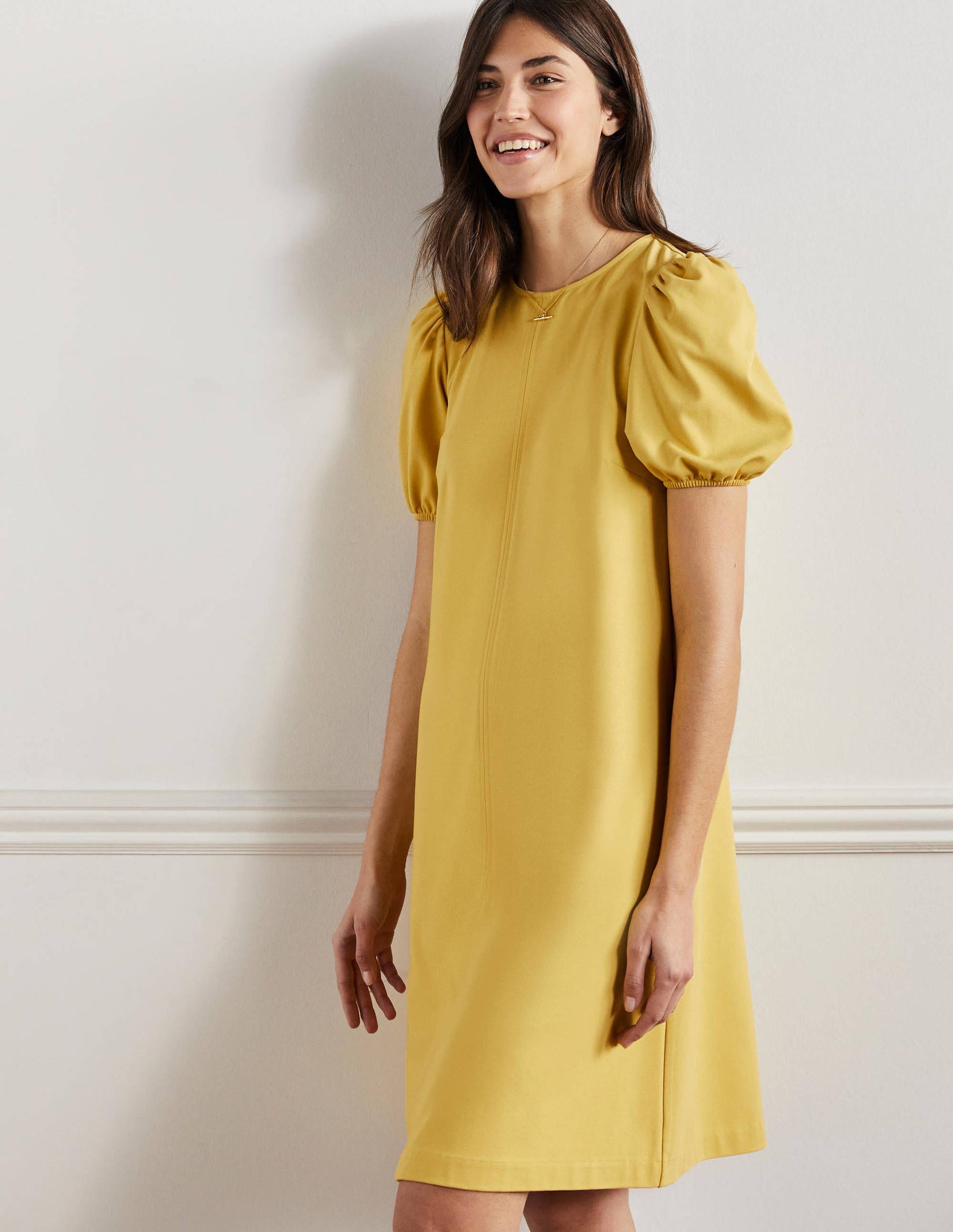 Seam Detail Jersey Shift Dress-Butter-4