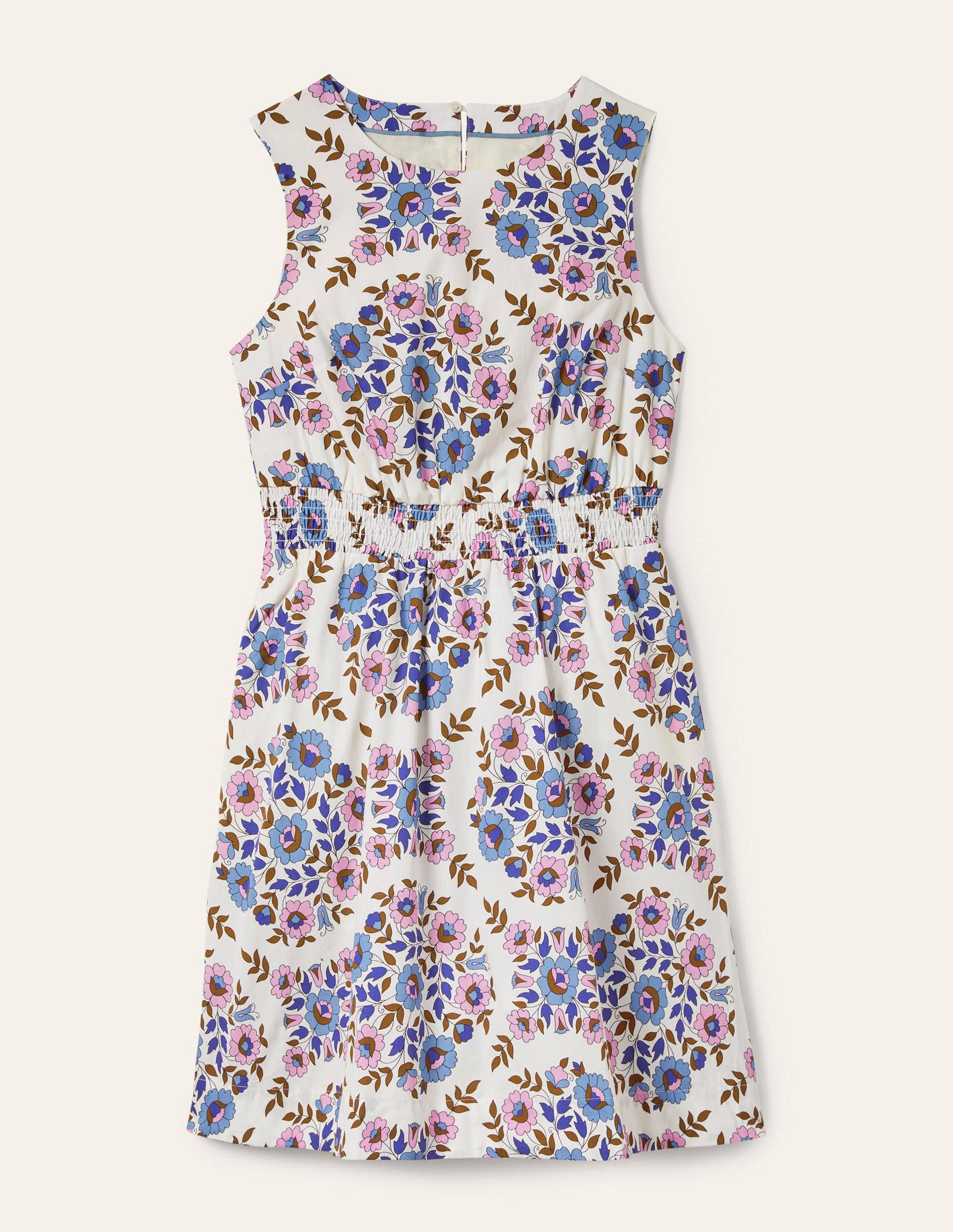 Smocked Waist Mini Dress-Multi, Wildflower Prairie-6