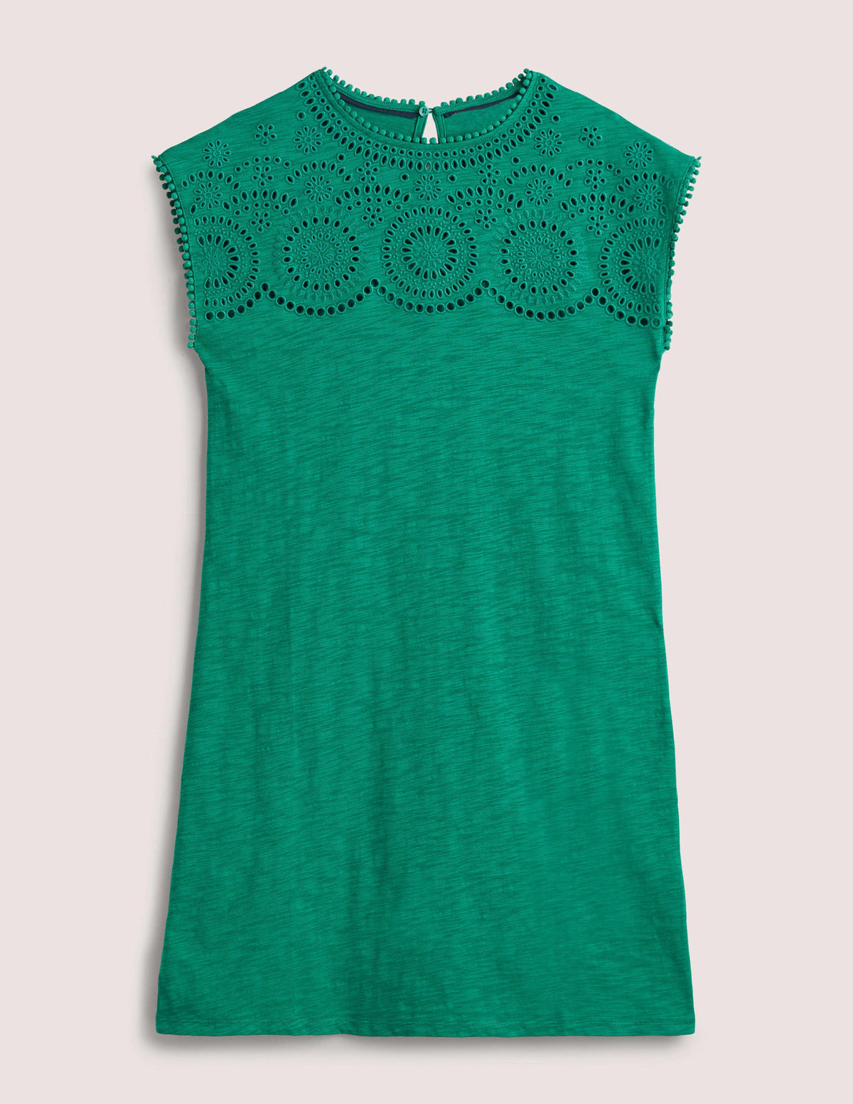Cutwork Jersey T-shirt Dress-Shady Glade - Image 5