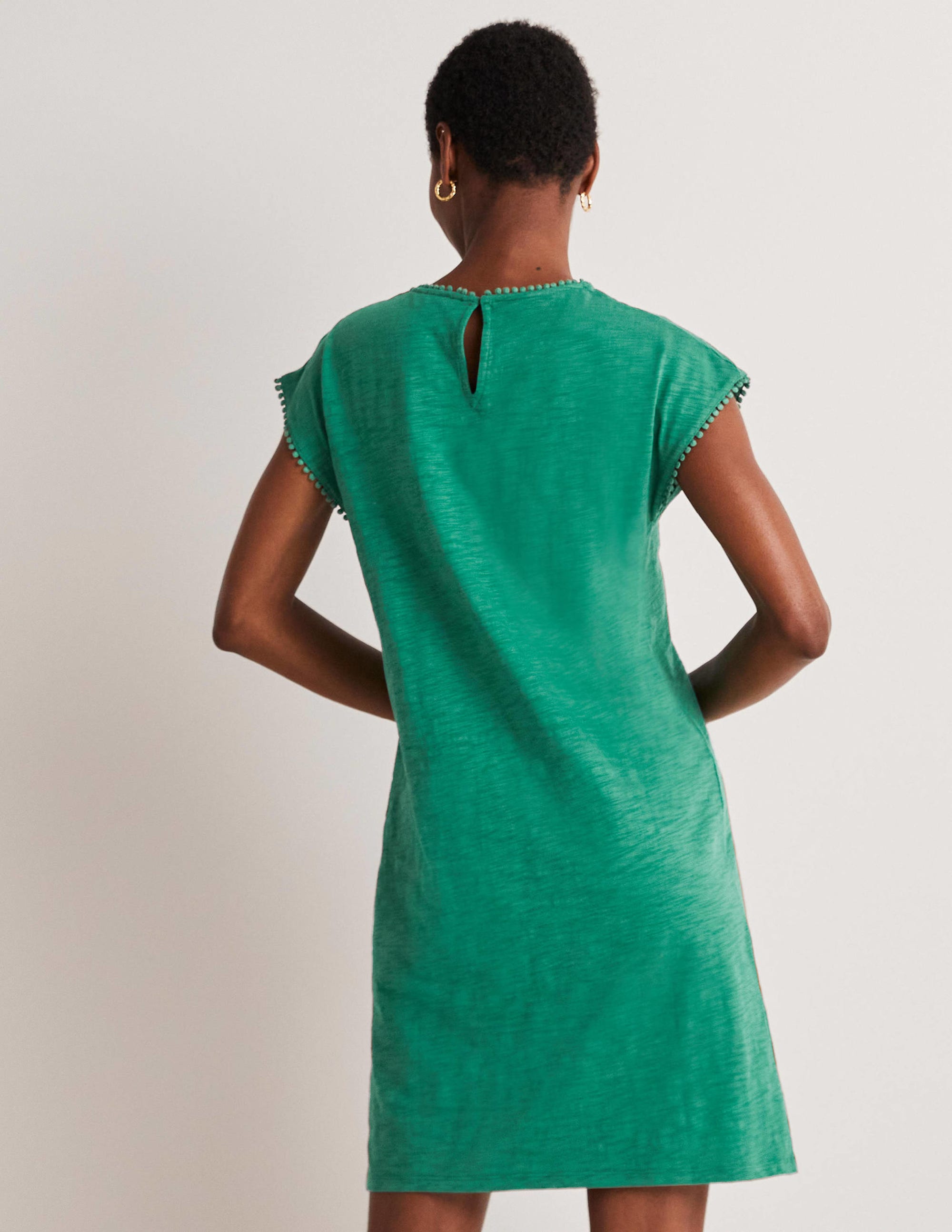 Cutwork Jersey T-shirt Dress-Shady Glade - Image 3