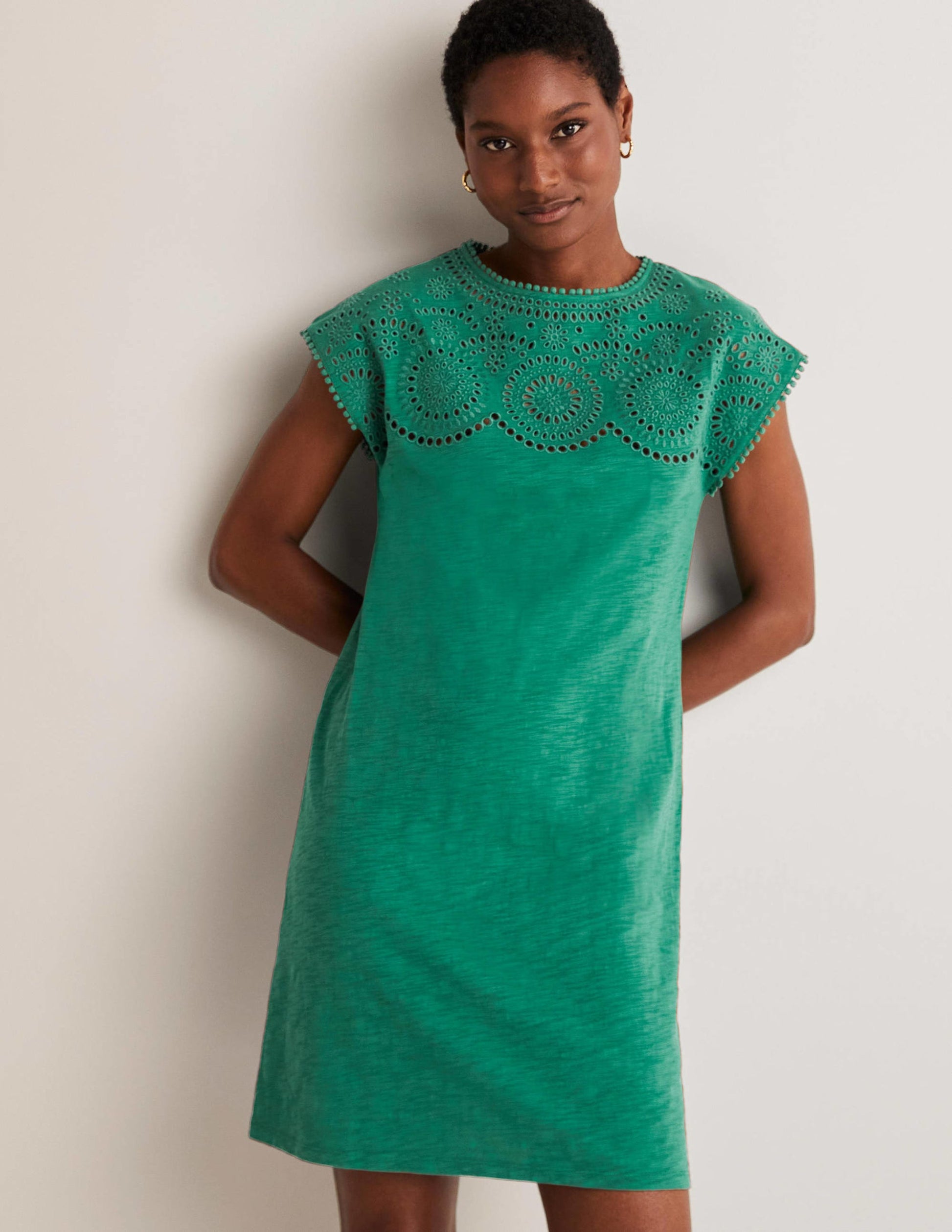 Cutwork Jersey T-shirt Dress-Shady Glade-4