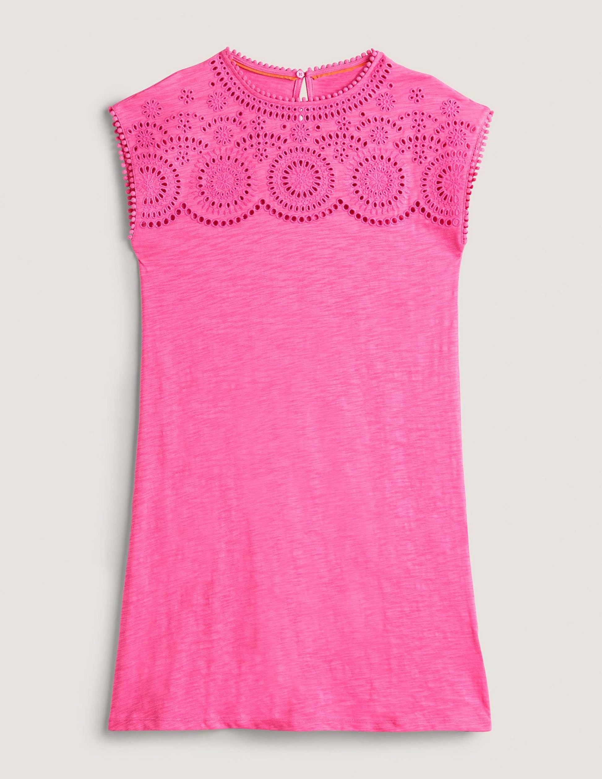 Cutwork Jersey T-shirt Dress-Pop Pansy-6