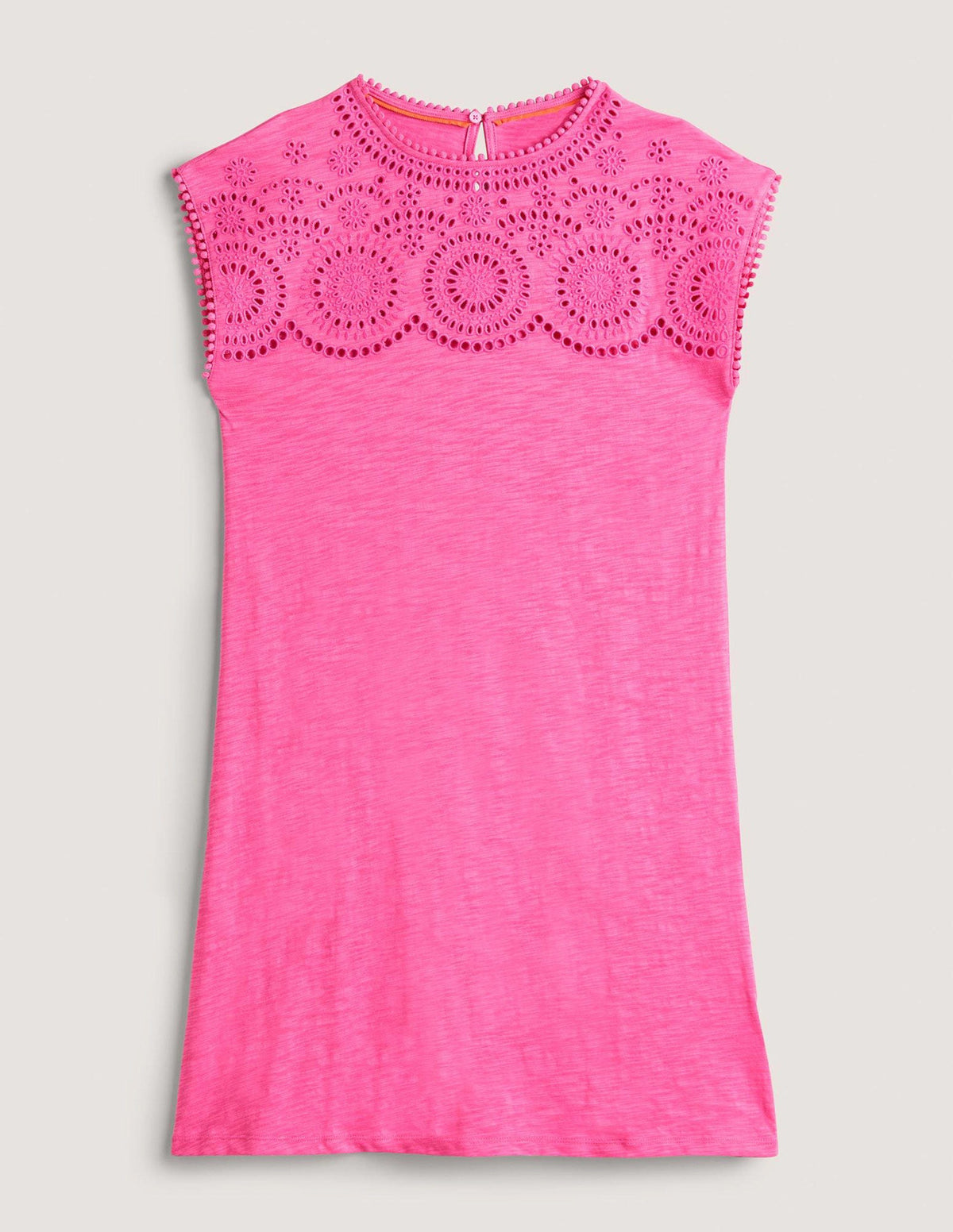 Cutwork Jersey T-shirt Dress-Pop Pansy - Image 6