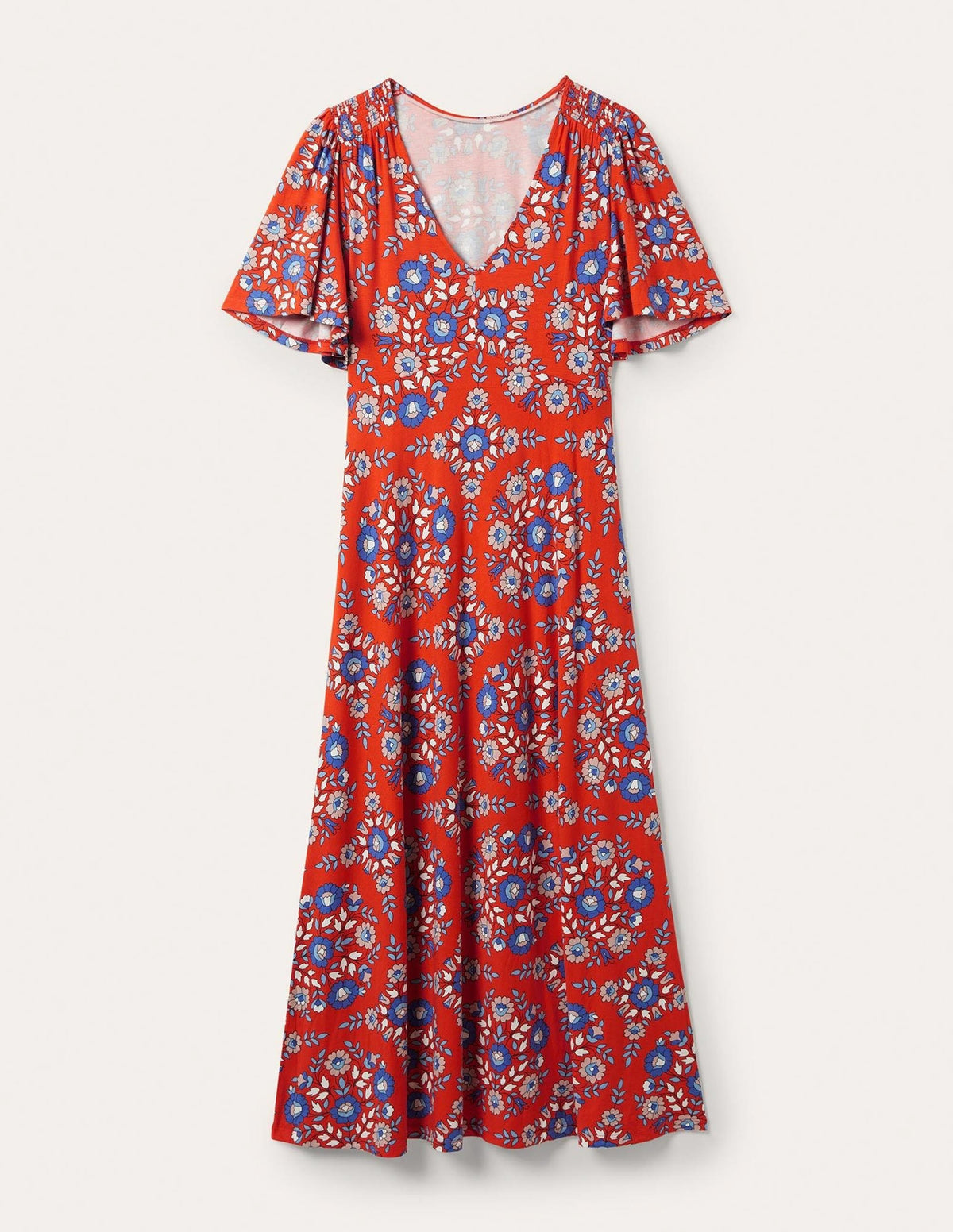 Jersey Midi Tea Dress-Papaya, Wildflower Prairie - Image 6